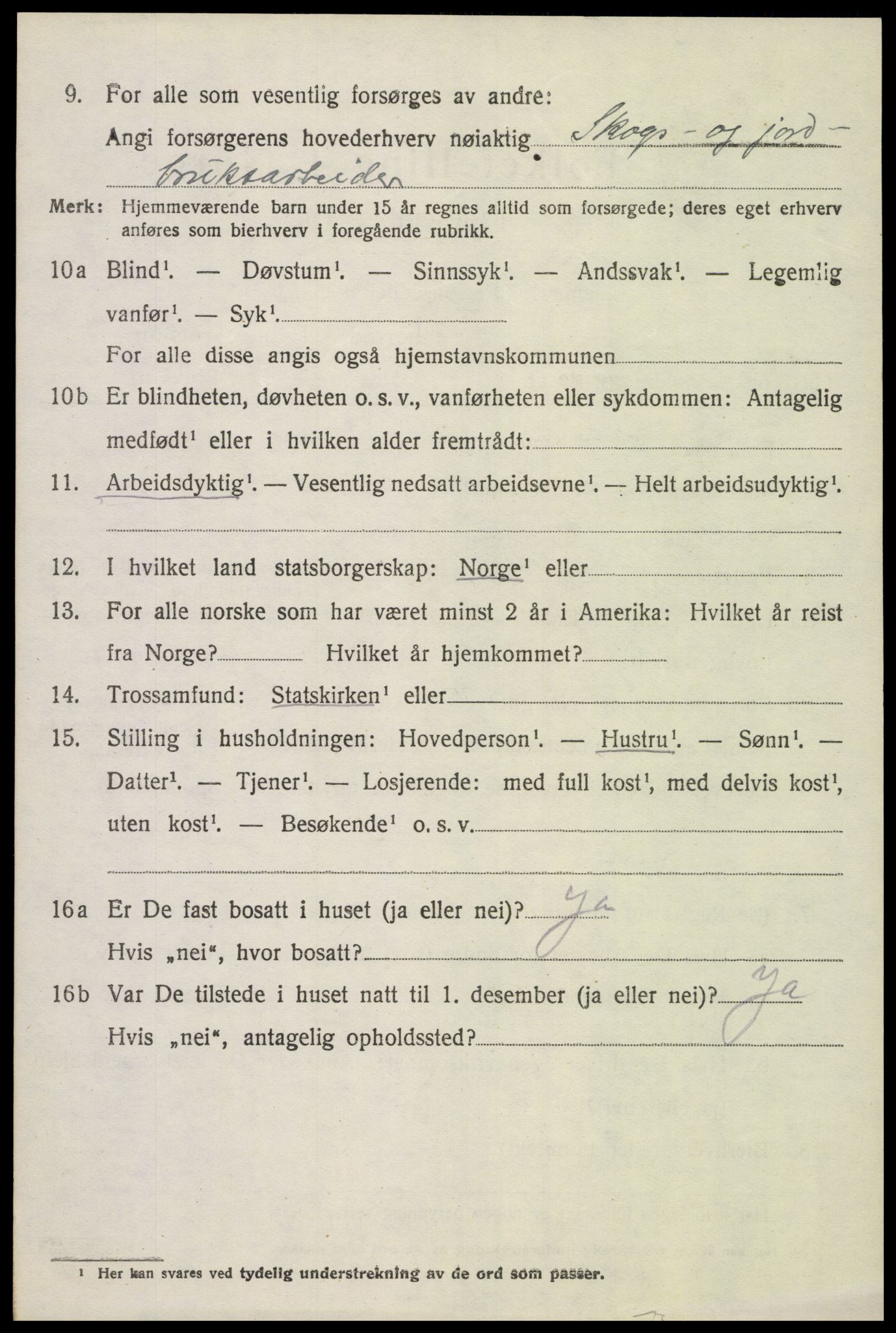 SAH, 1920 census for Biri, 1920, p. 3188