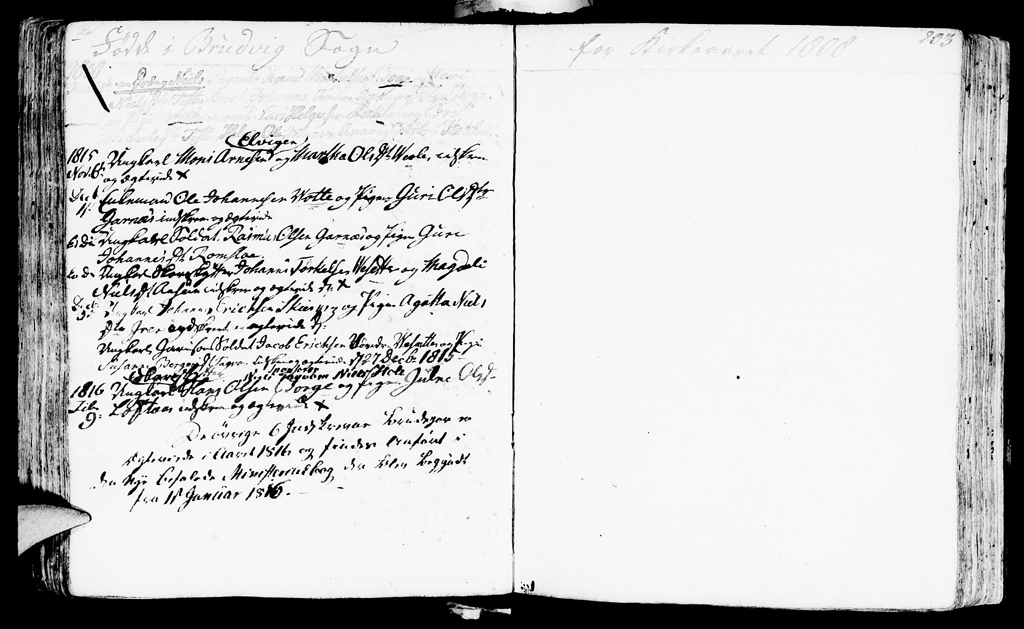 Haus sokneprestembete, SAB/A-75601/H/Haa: Parish register (official) no. A 11, 1796-1816, p. 203