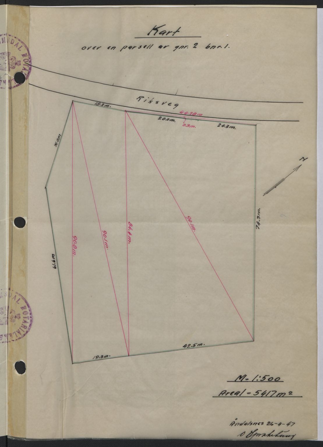 Romsdal sorenskriveri, AV/SAT-A-4149/1/2/2C: Mortgage book no. A22, 1947-1947, Diary no: : 953/1947