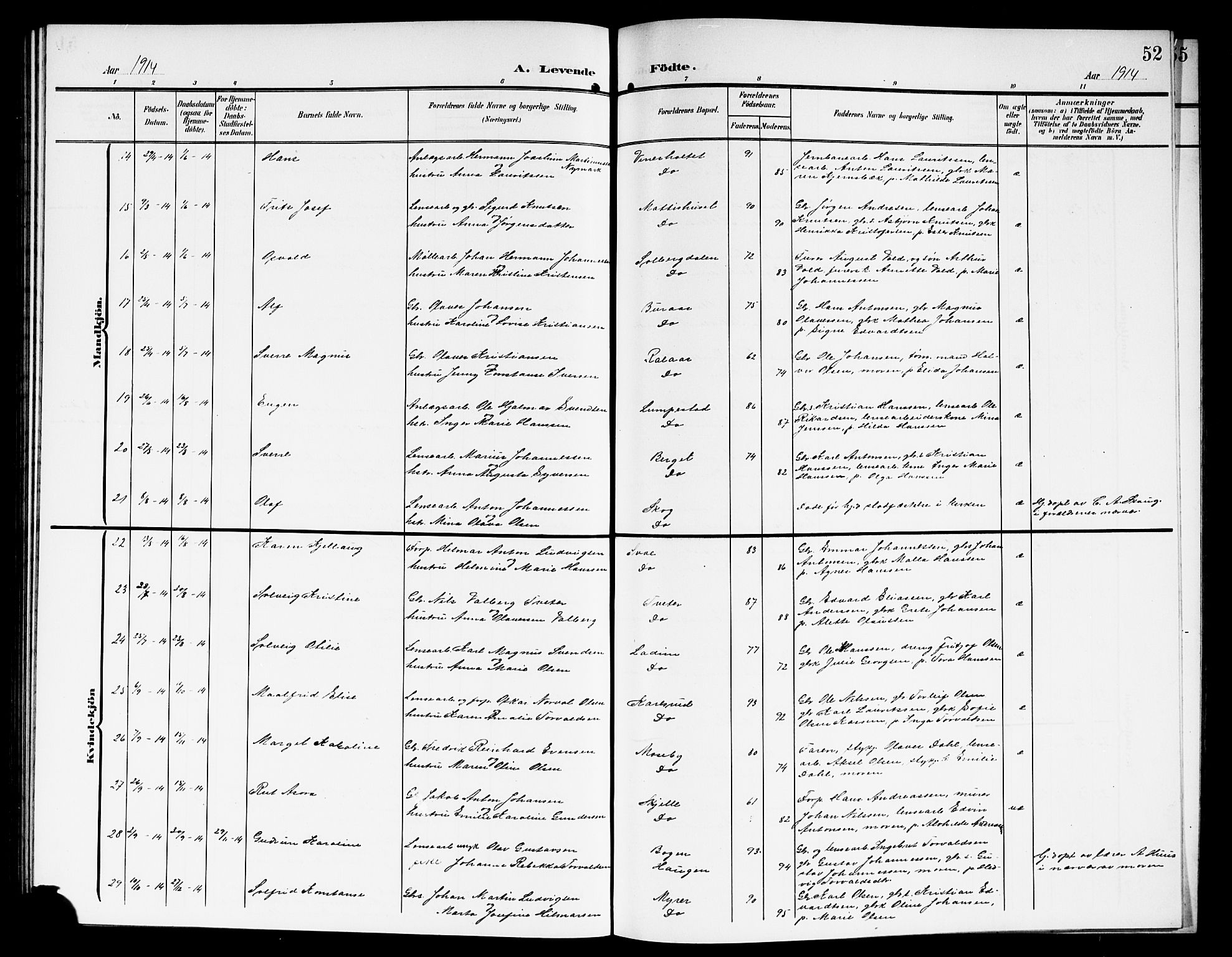 Skiptvet prestekontor Kirkebøker, SAO/A-20009/G/Ga/L0002: Parish register (copy) no. 2, 1905-1915, p. 52