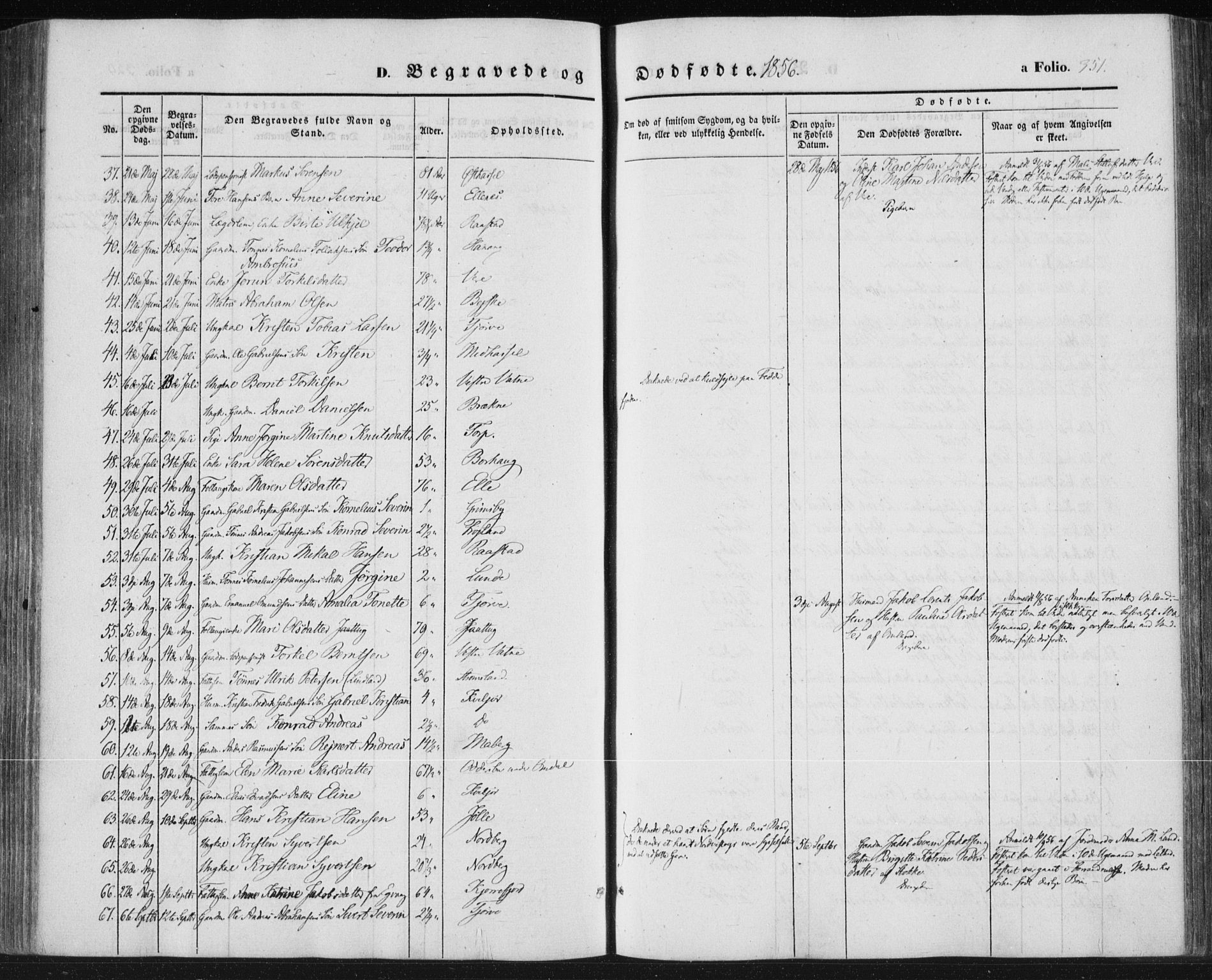 Lista sokneprestkontor, SAK/1111-0027/F/Fa/L0010: Parish register (official) no. A 10, 1846-1861, p. 351