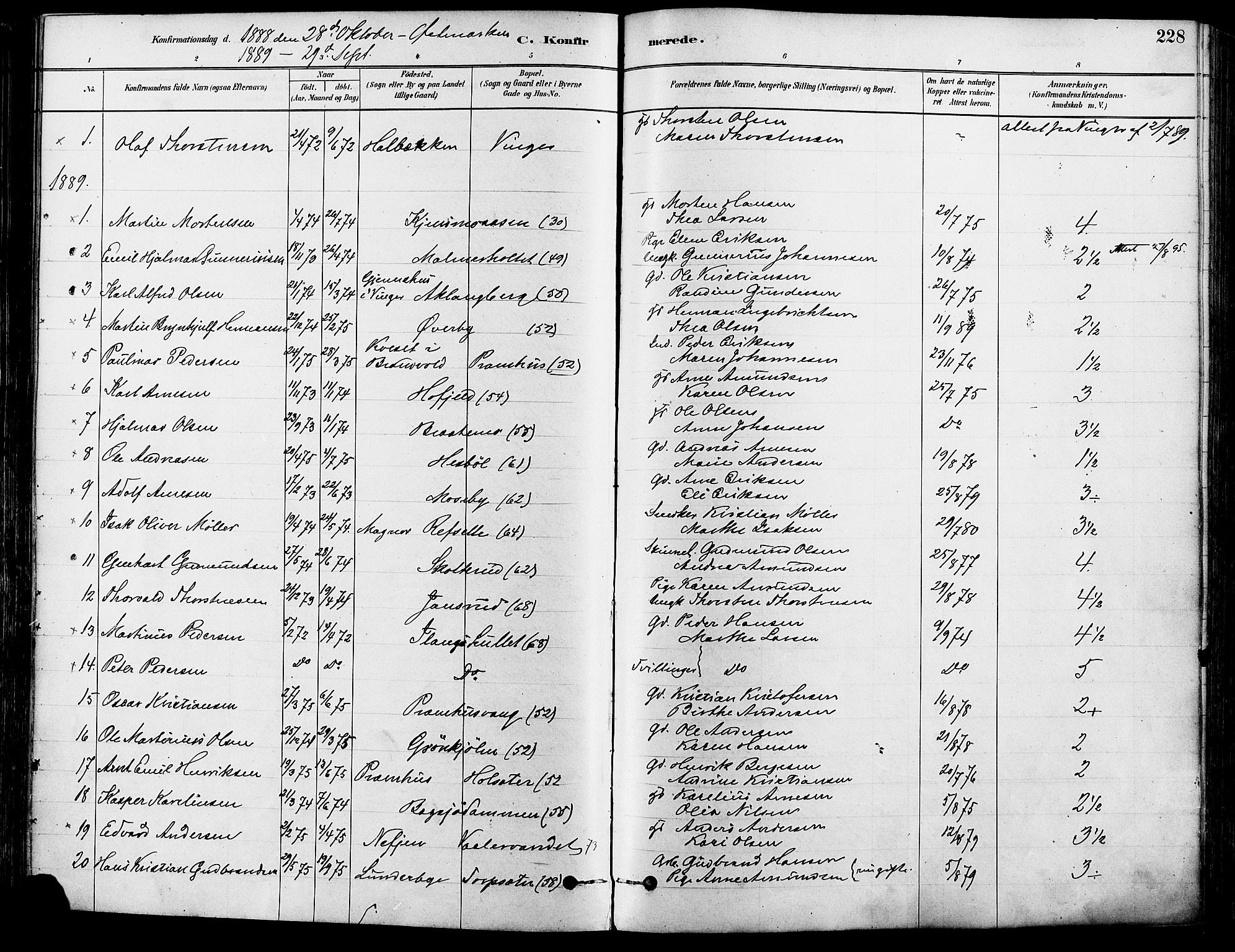 Eidskog prestekontor, AV/SAH-PREST-026/H/Ha/Haa/L0003: Parish register (official) no. 3, 1879-1892, p. 228