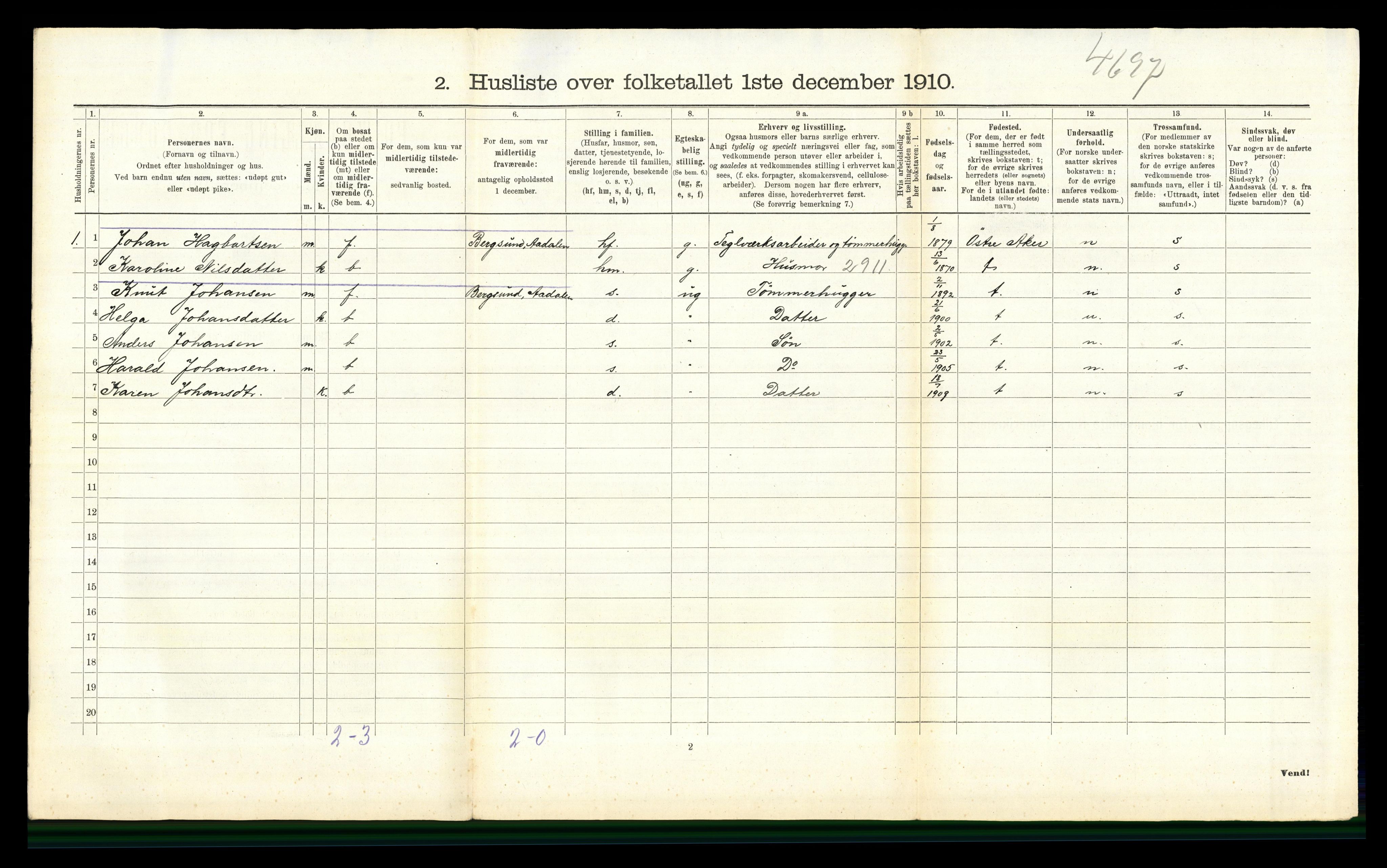 RA, 1910 census for Gran, 1910, p. 1444