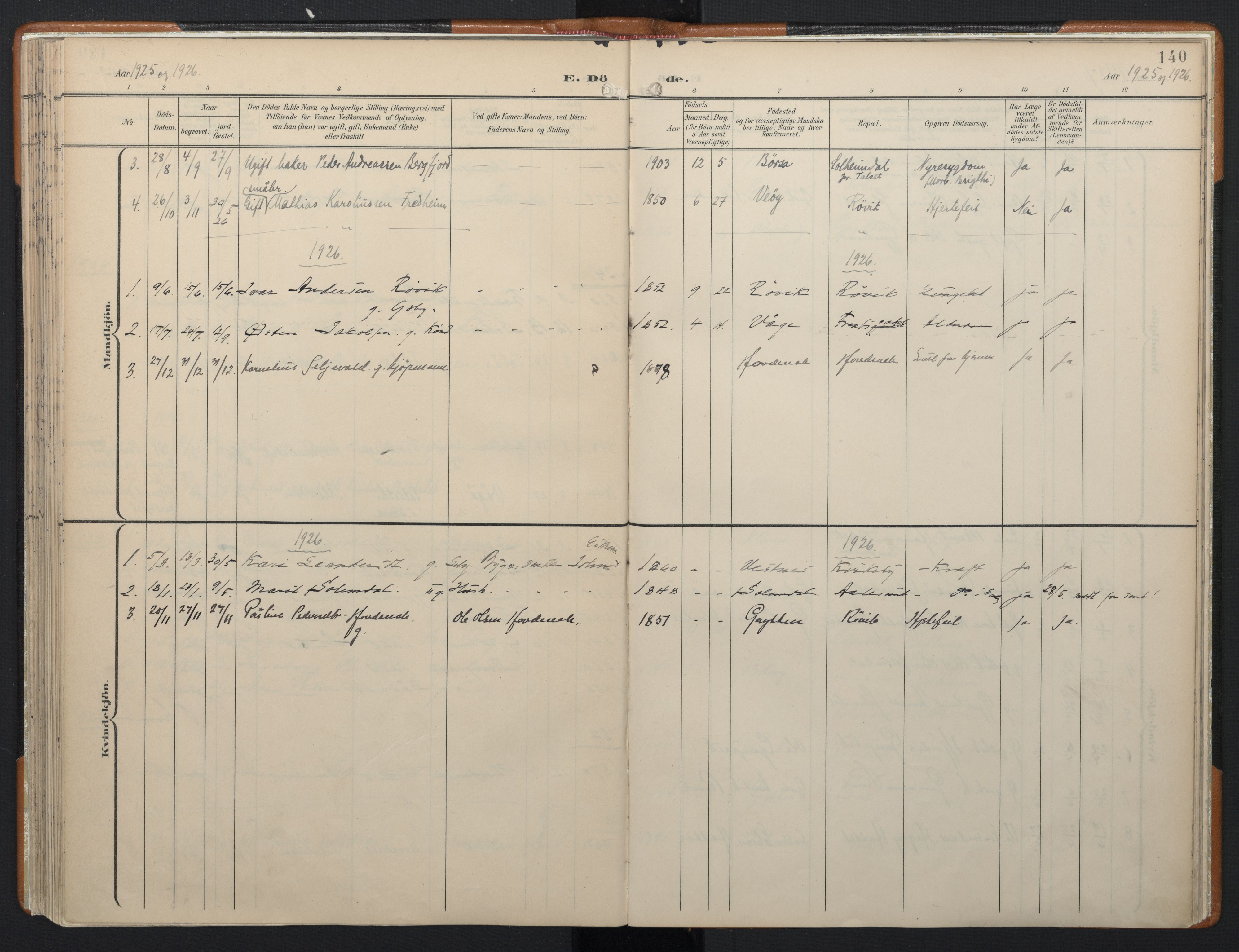 Ministerialprotokoller, klokkerbøker og fødselsregistre - Møre og Romsdal, AV/SAT-A-1454/556/L0676: Parish register (official) no. 556A01, 1899-1966, p. 140