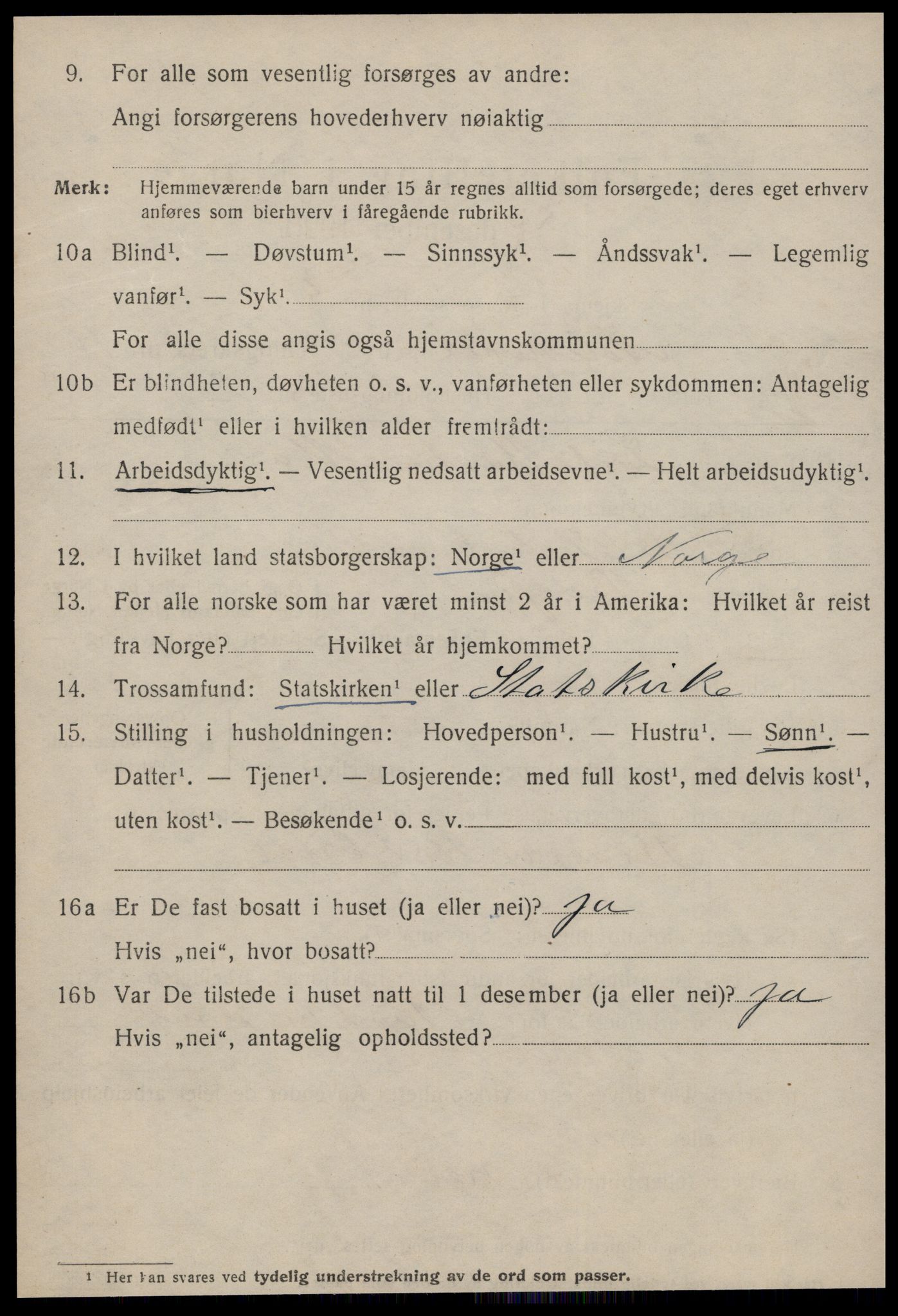 SAT, 1920 census for Ålesund, 1920, p. 24907