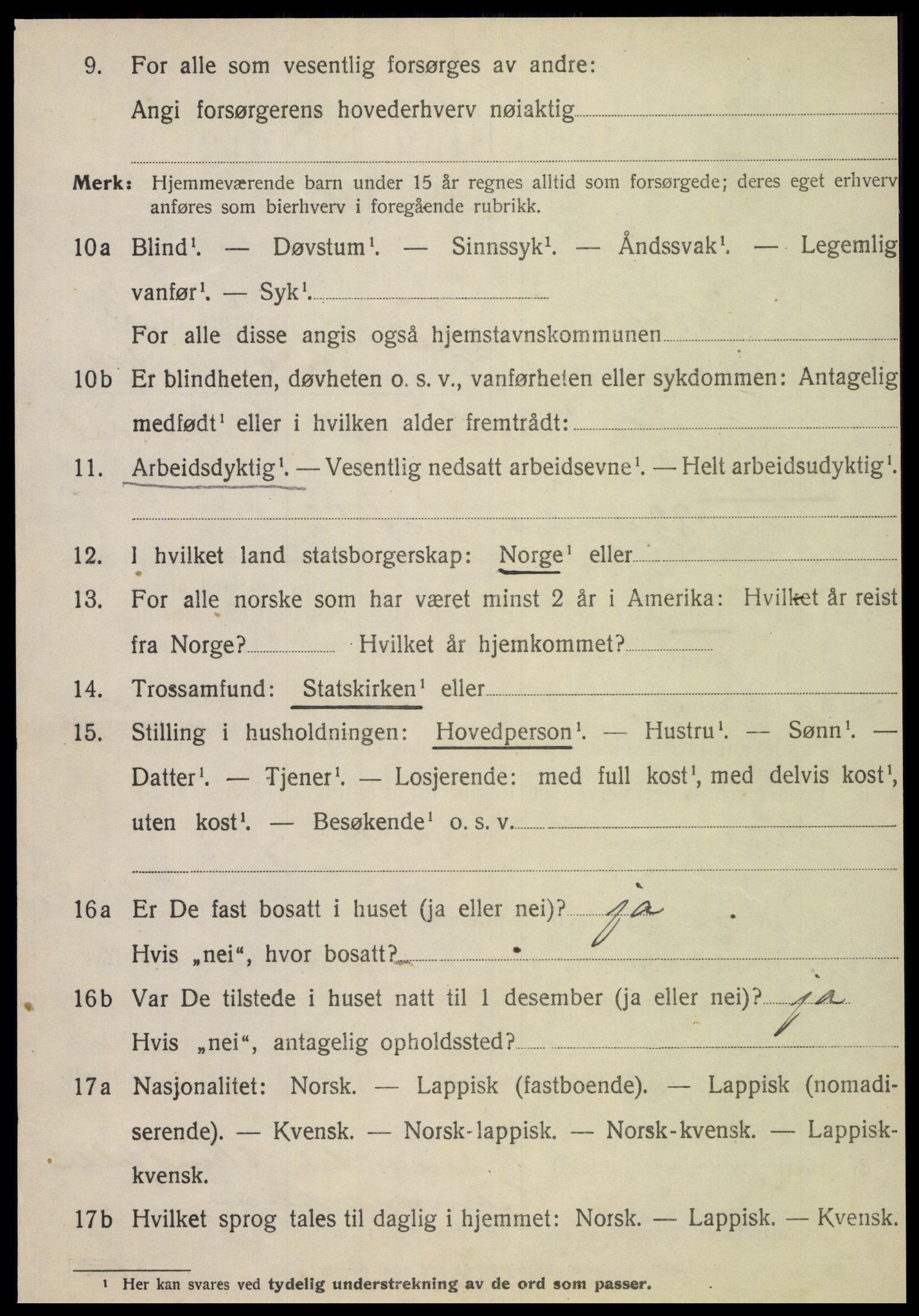 SAT, 1920 census for Otterøy, 1920, p. 1406