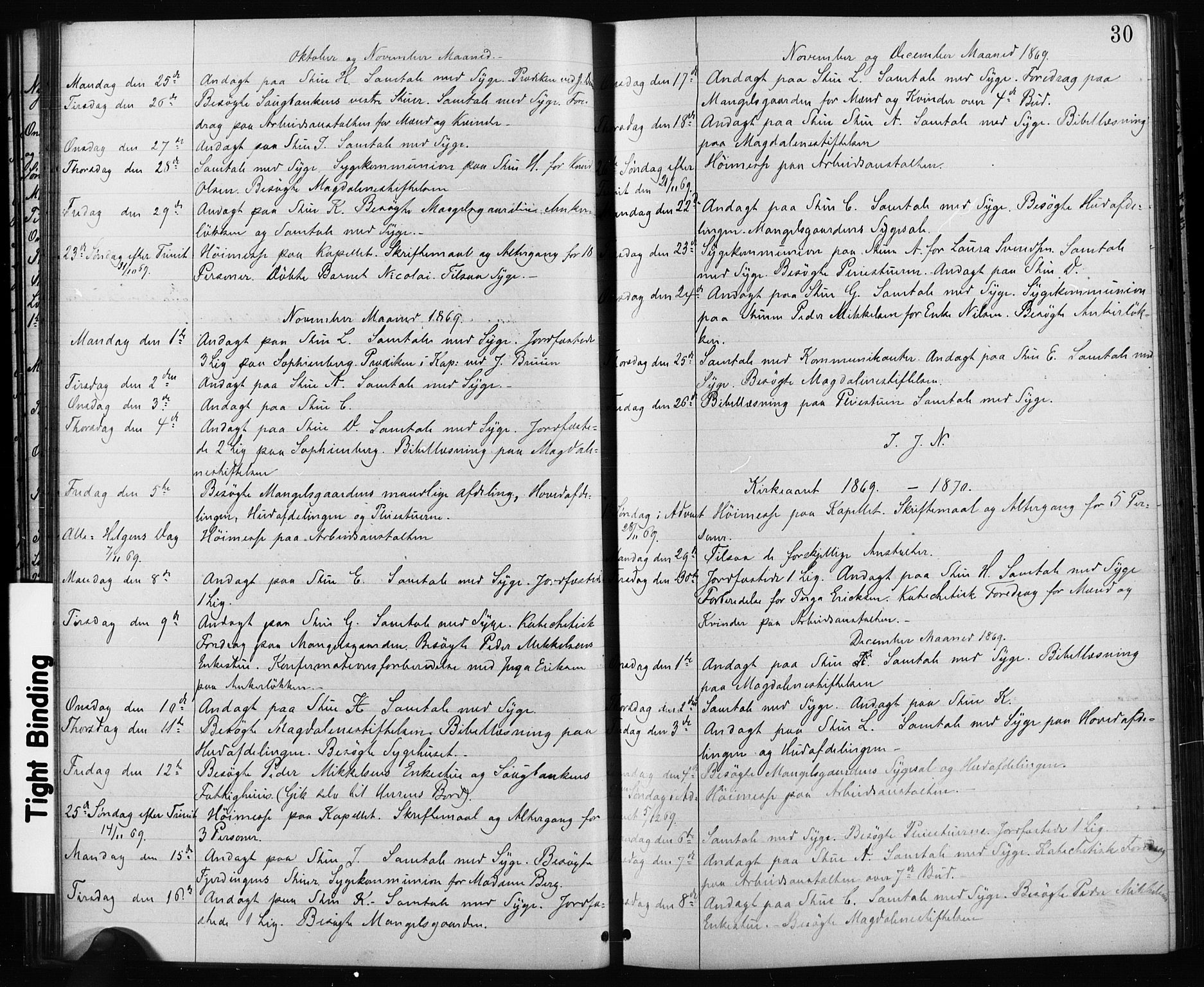 Krohgstøtten sykehusprest Kirkebøker, AV/SAO-A-10854/I/Ia/L0001: Diary records no. 1, 1865-1886, p. 30