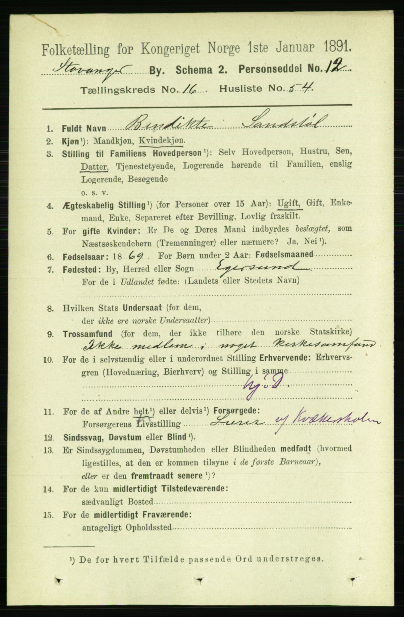 RA, 1891 census for 1103 Stavanger, 1891, p. 19361