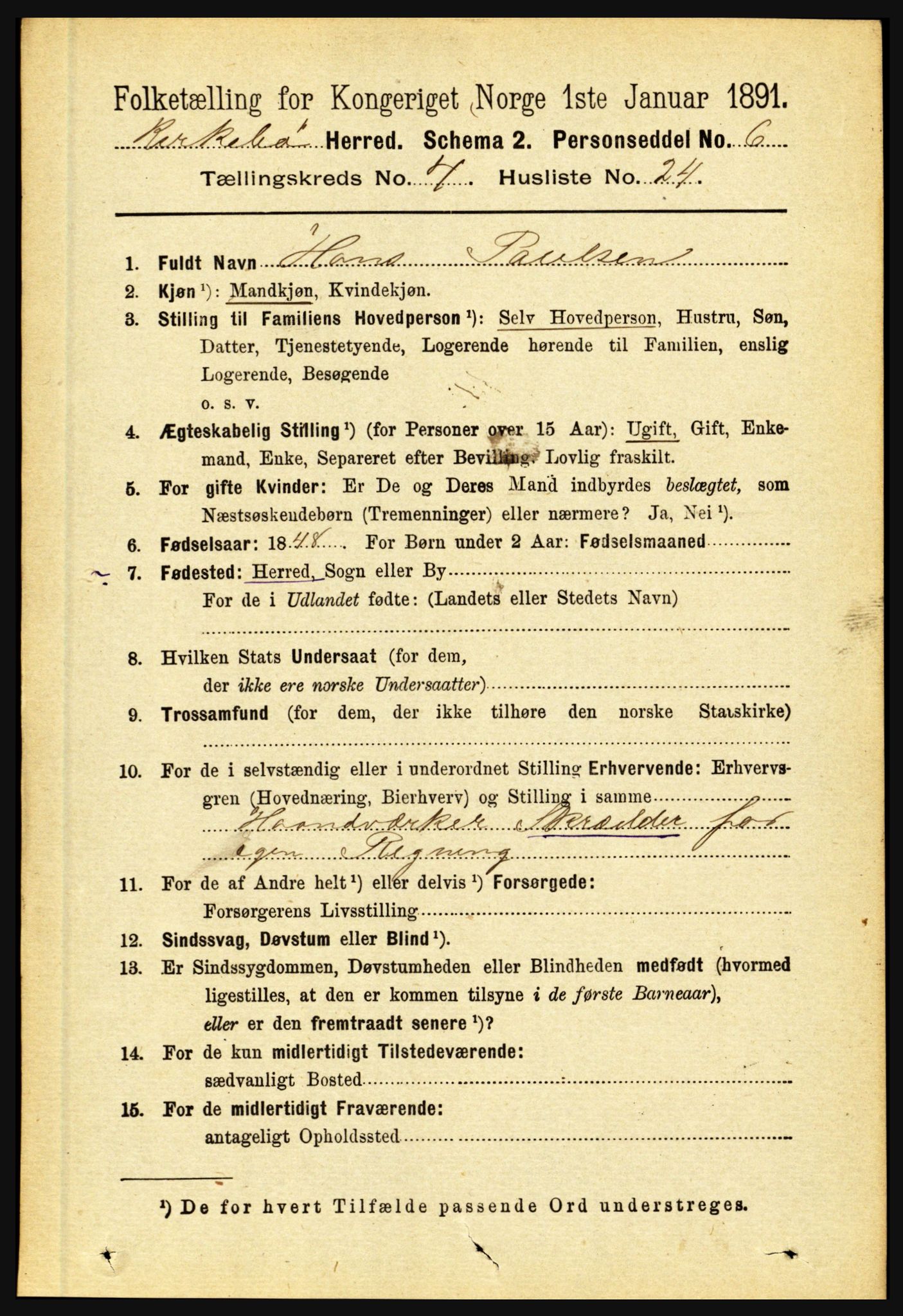 RA, 1891 census for 1416 Kyrkjebø, 1891, p. 992