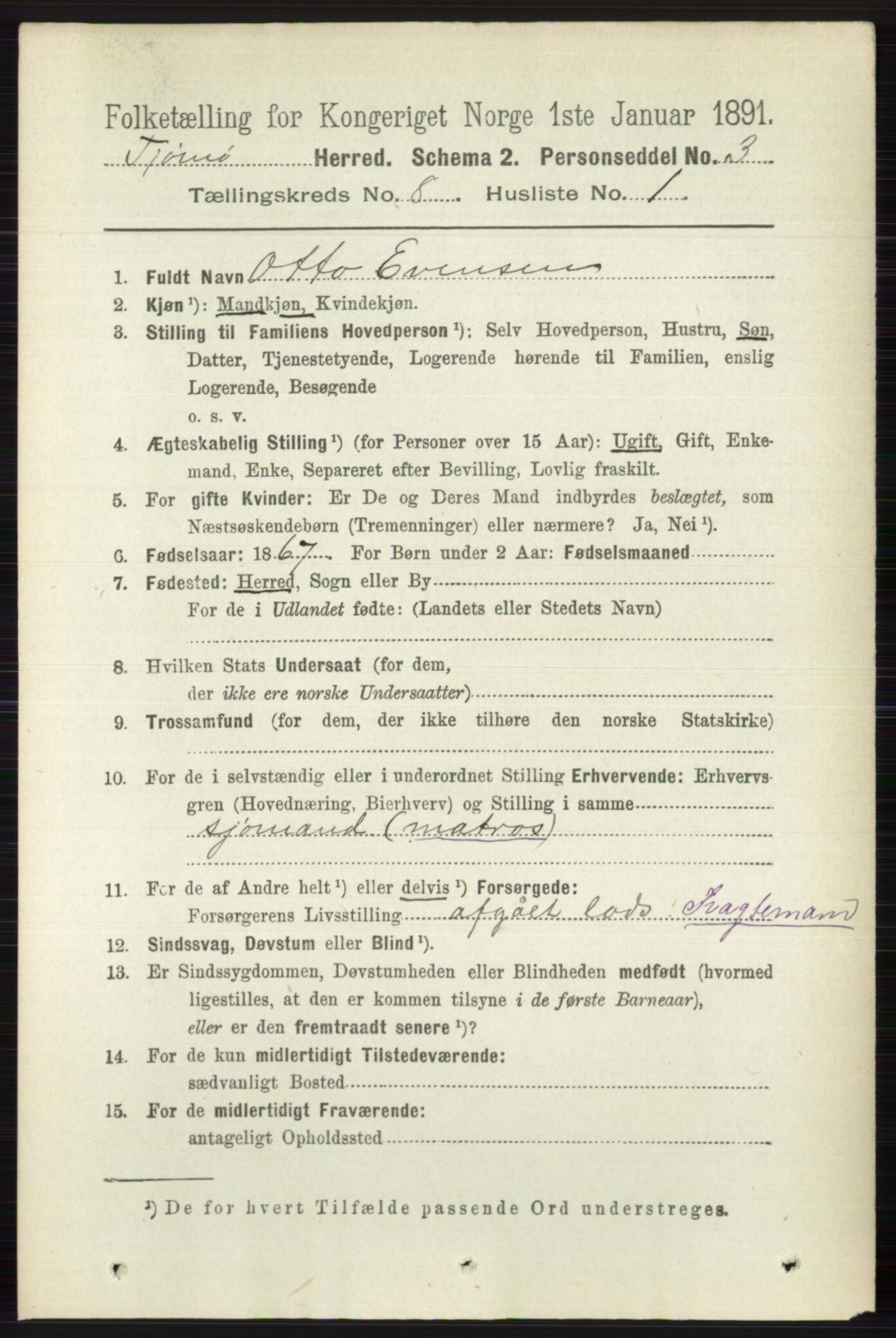 RA, 1891 census for 0723 Tjøme, 1891, p. 2799