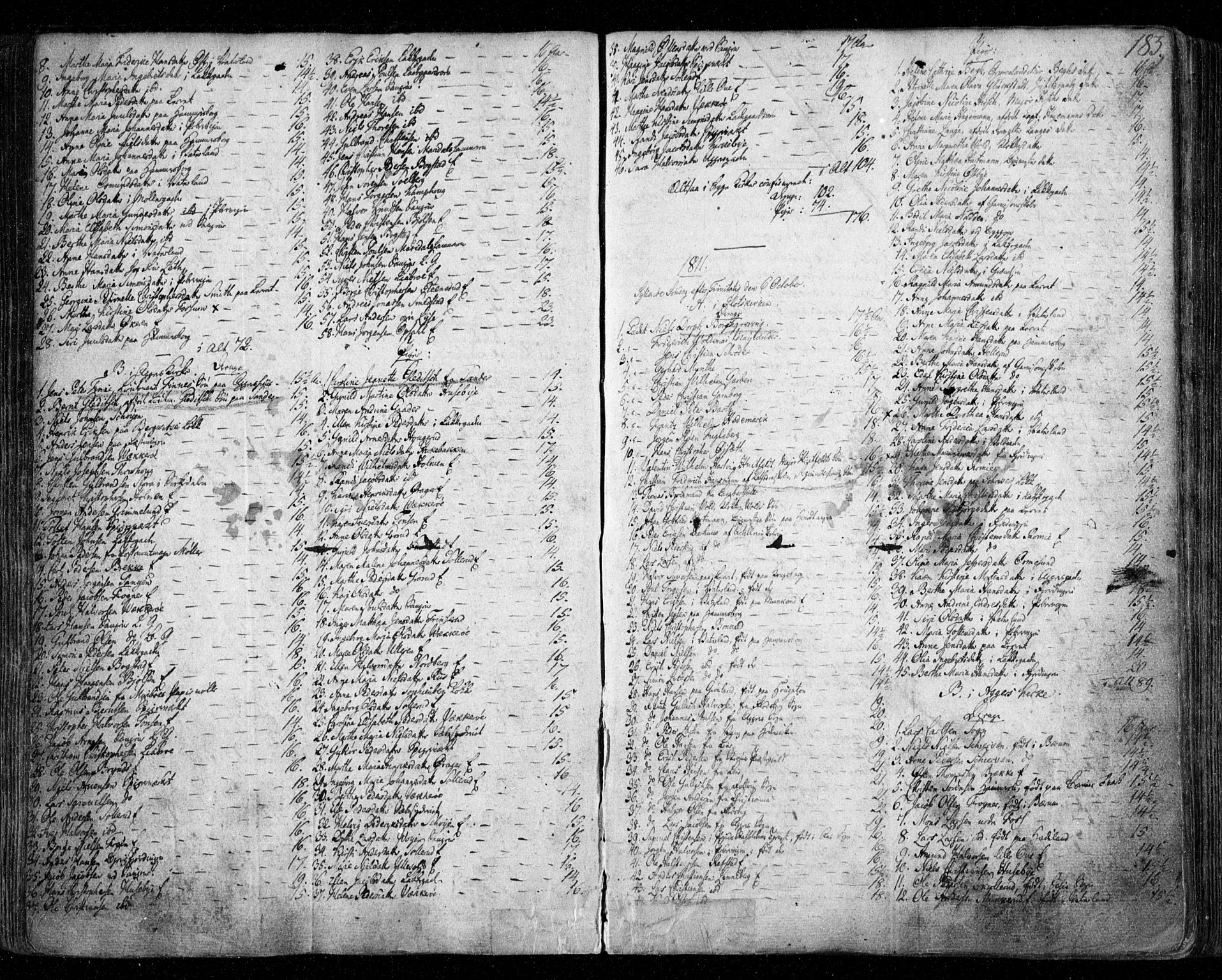 Aker prestekontor kirkebøker, AV/SAO-A-10861/F/L0011: Parish register (official) no. 11, 1810-1819, p. 183