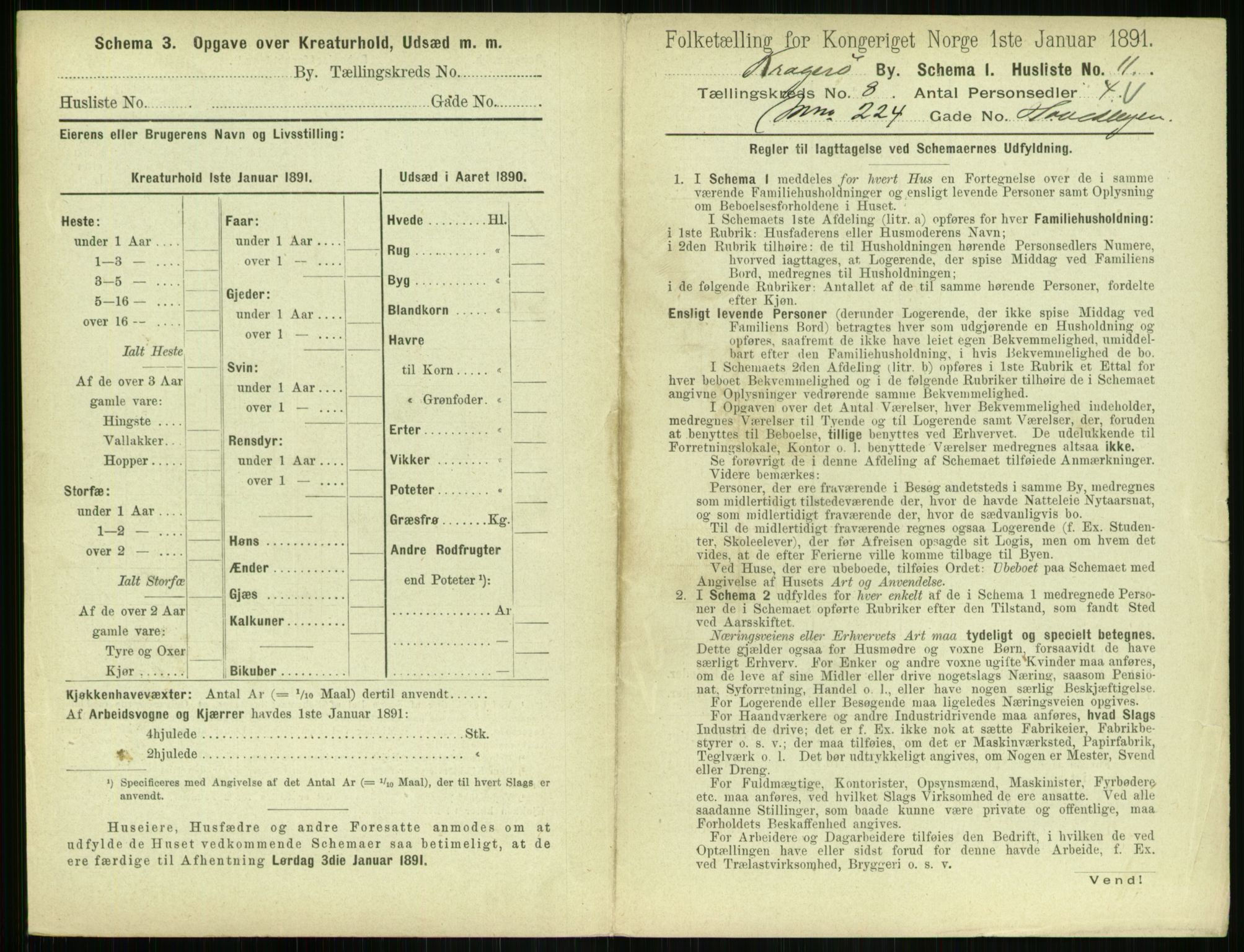 RA, 1891 census for 0801 Kragerø, 1891, p. 558