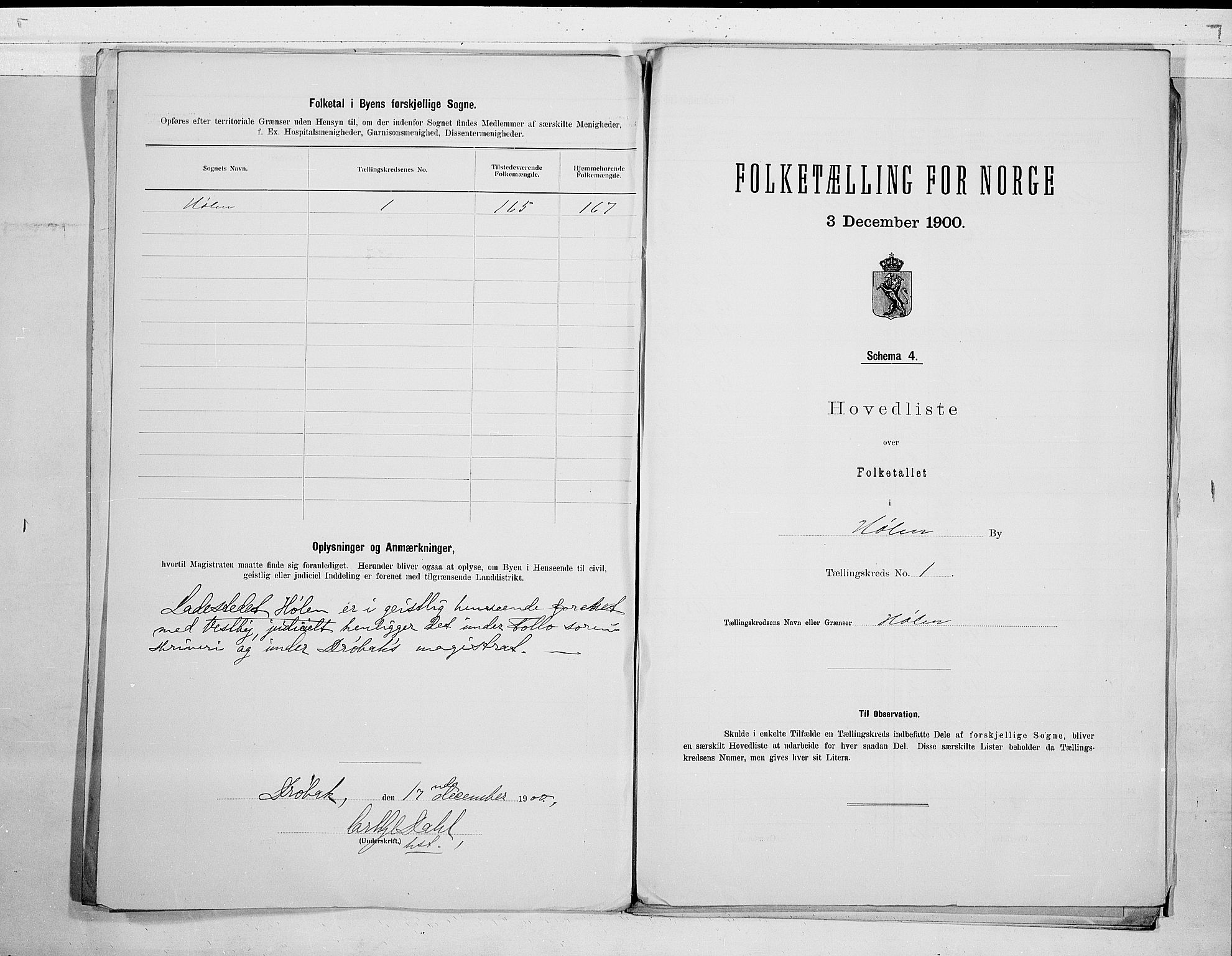 SAO, 1900 census for Hølen, 1900, p. 4