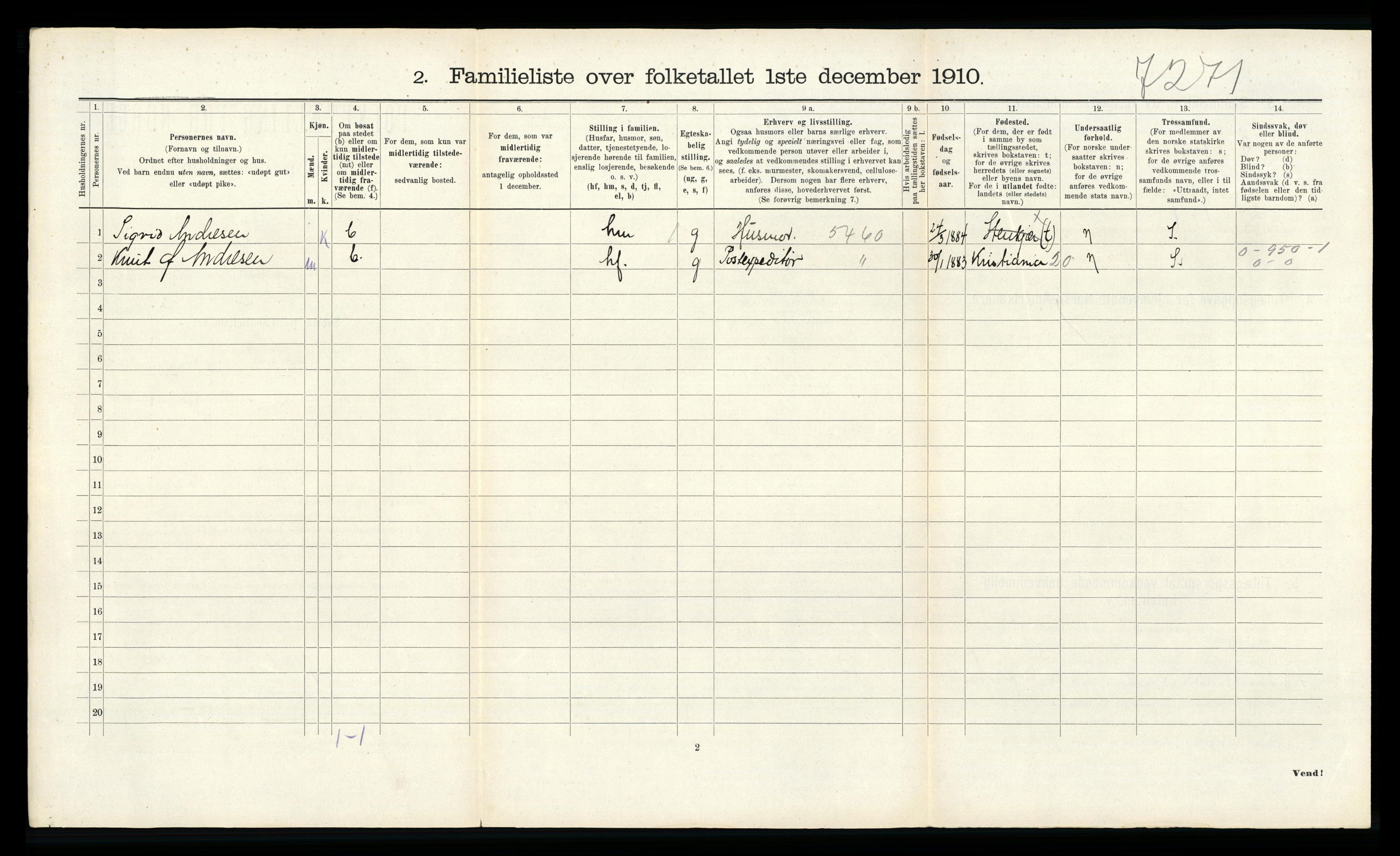 RA, 1910 census for Steinkjer, 1910, p. 1013