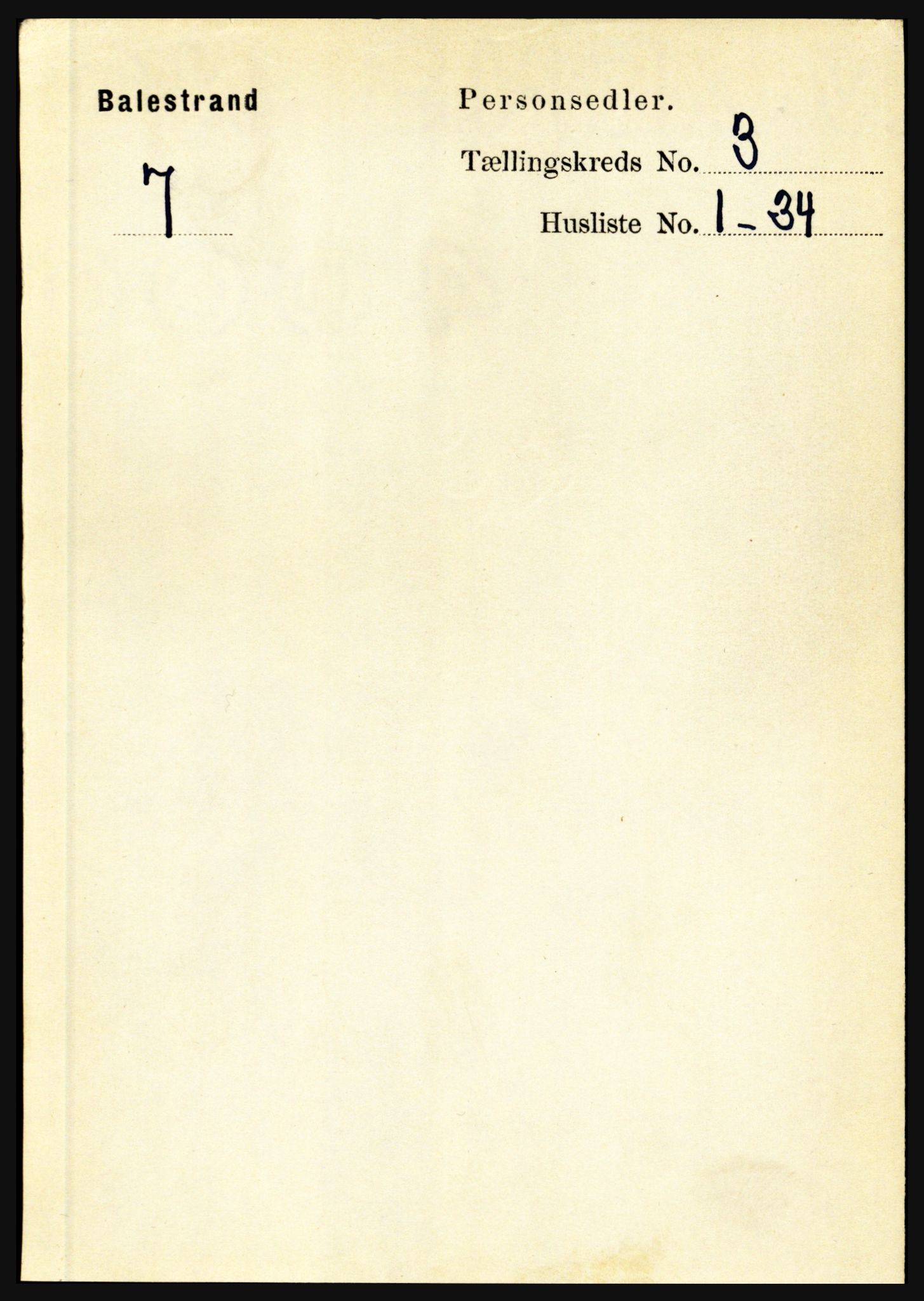 RA, 1891 census for 1418 Balestrand, 1891, p. 593