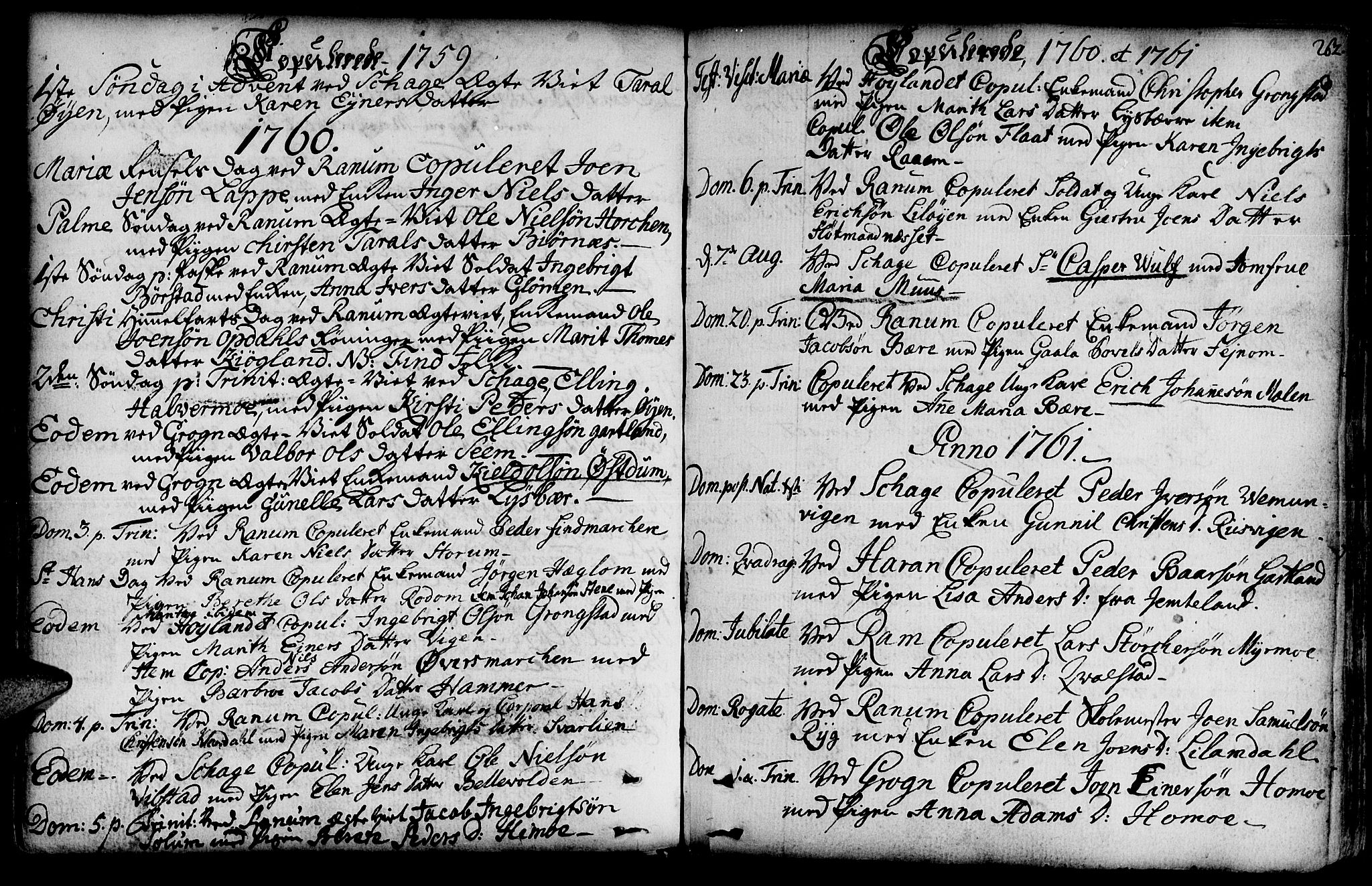 Ministerialprotokoller, klokkerbøker og fødselsregistre - Nord-Trøndelag, SAT/A-1458/764/L0542: Parish register (official) no. 764A02, 1748-1779, p. 262
