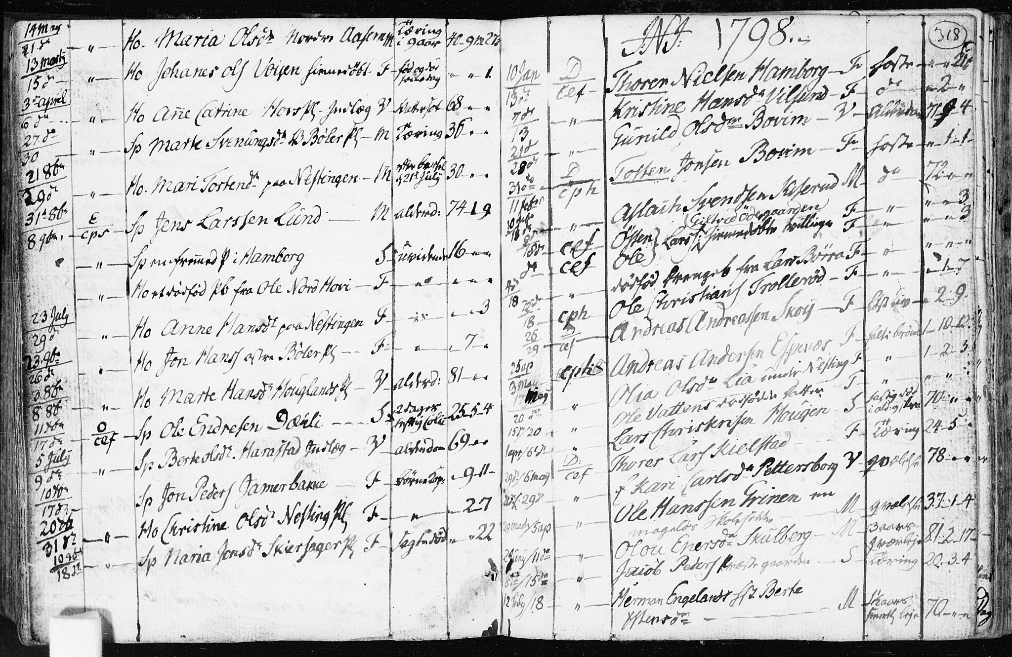 Spydeberg prestekontor Kirkebøker, AV/SAO-A-10924/F/Fa/L0003: Parish register (official) no. I 3, 1778-1814, p. 318