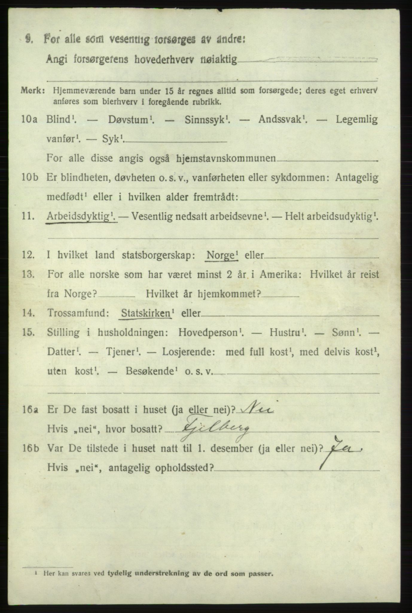 SAB, 1920 census for Fjelberg, 1920, p. 2176