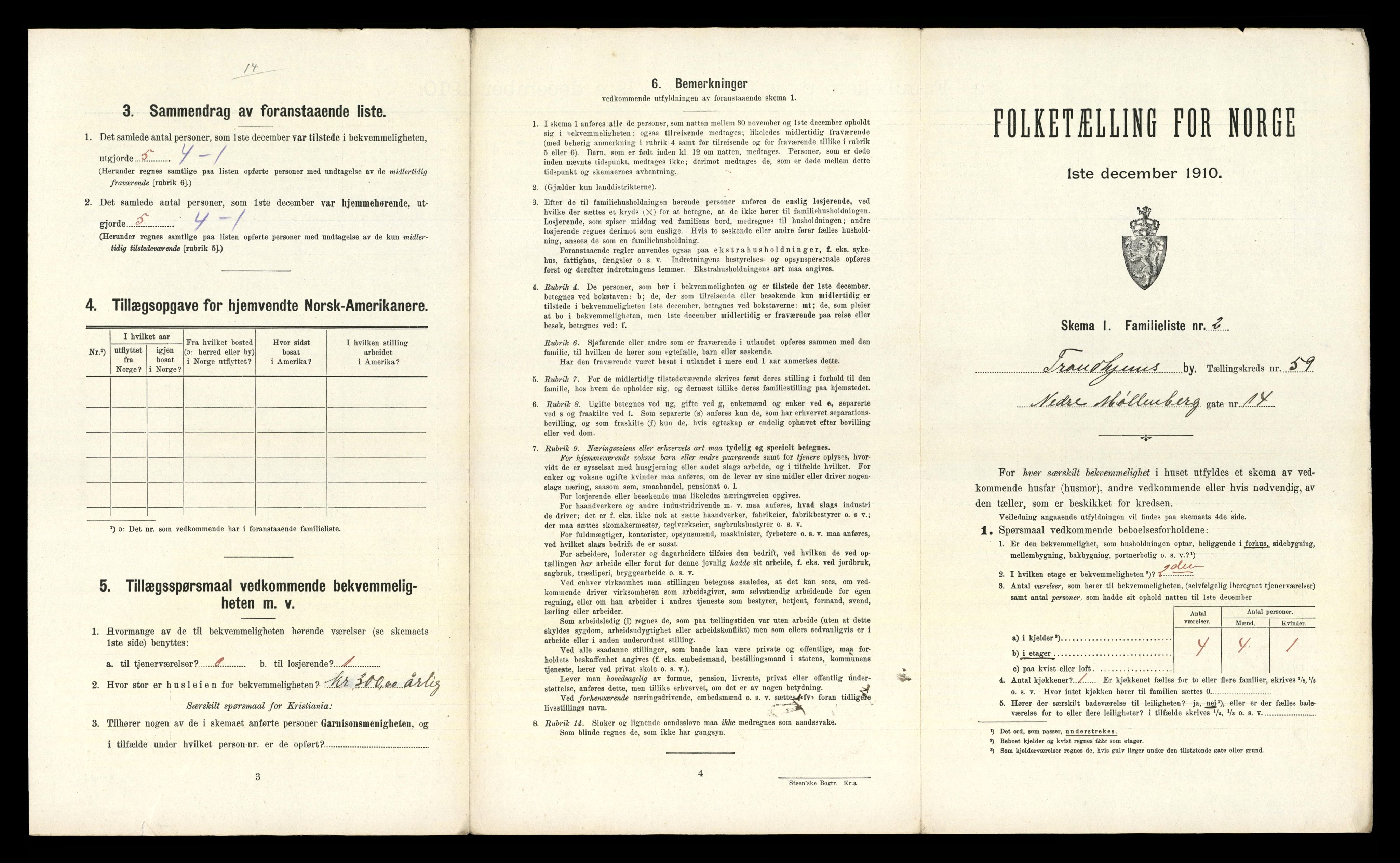 RA, 1910 census for Trondheim, 1910, p. 15687