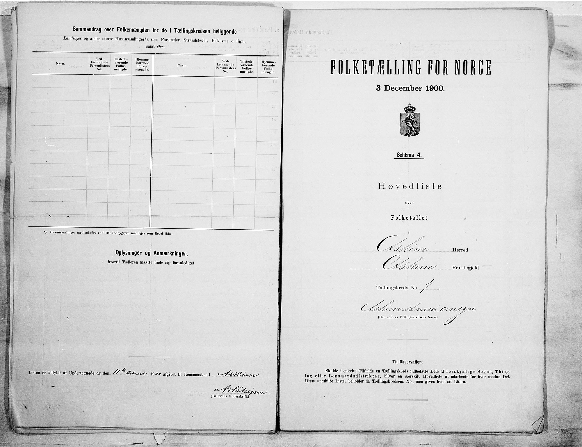 SAO, 1900 census for Askim, 1900, p. 10