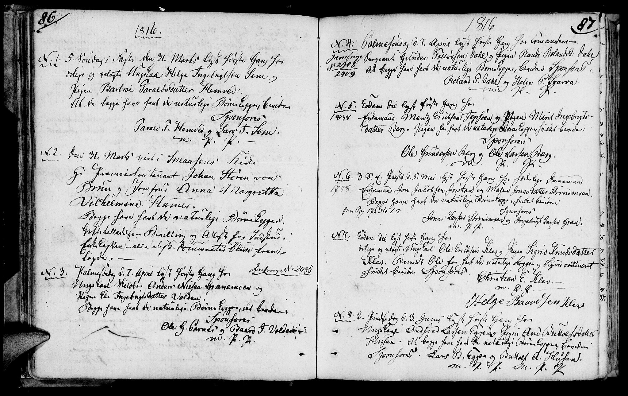 Ministerialprotokoller, klokkerbøker og fødselsregistre - Nord-Trøndelag, SAT/A-1458/749/L0468: Parish register (official) no. 749A02, 1787-1817, p. 86-87