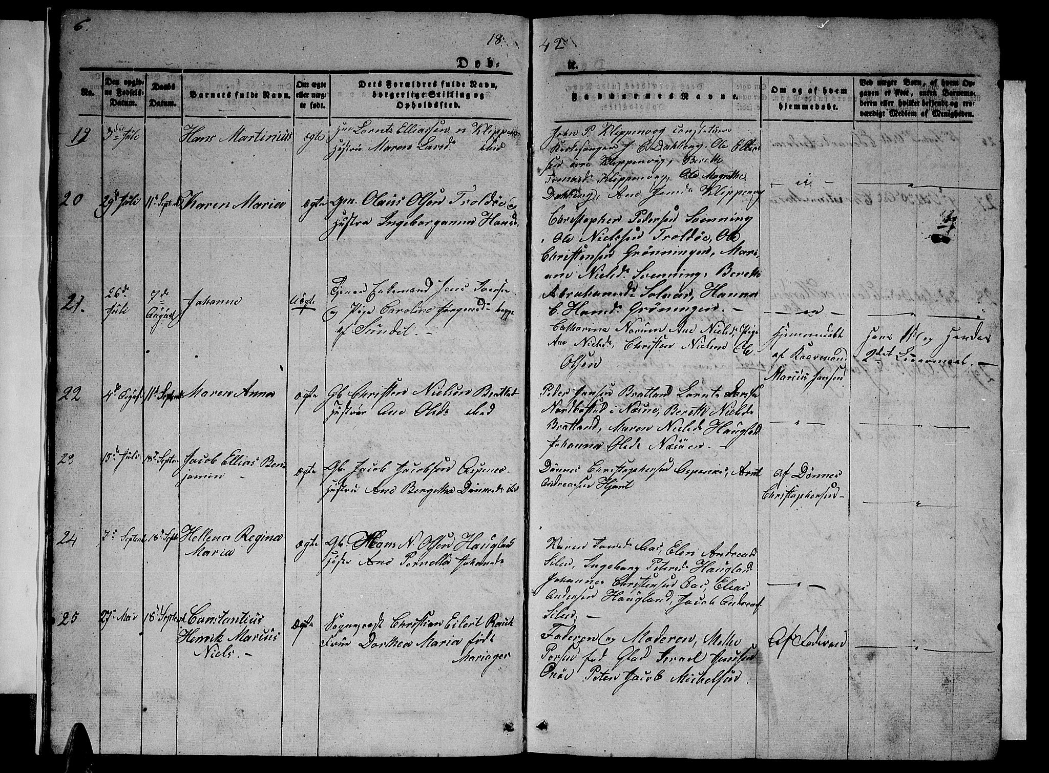 Ministerialprotokoller, klokkerbøker og fødselsregistre - Nordland, AV/SAT-A-1459/839/L0572: Parish register (copy) no. 839C02, 1841-1873, p. 6