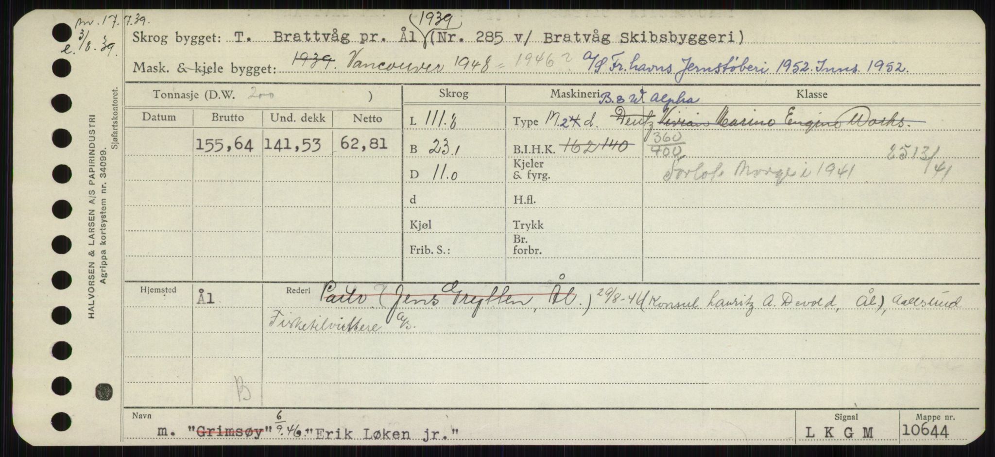 Sjøfartsdirektoratet med forløpere, Skipsmålingen, RA/S-1627/H/Hb/L0002: Fartøy, E-H, p. 39