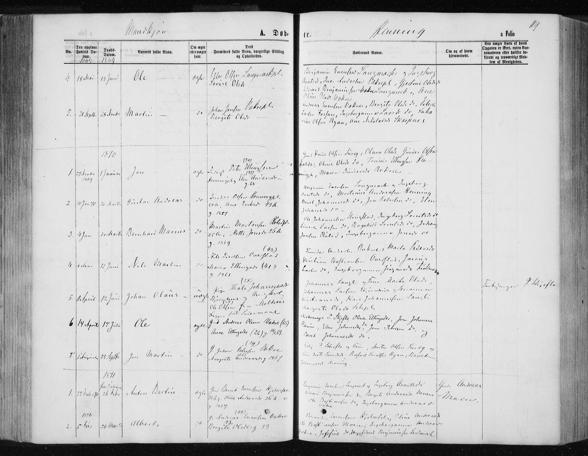 Ministerialprotokoller, klokkerbøker og fødselsregistre - Nord-Trøndelag, AV/SAT-A-1458/735/L0345: Parish register (official) no. 735A08 /3, 1863-1872, p. 119
