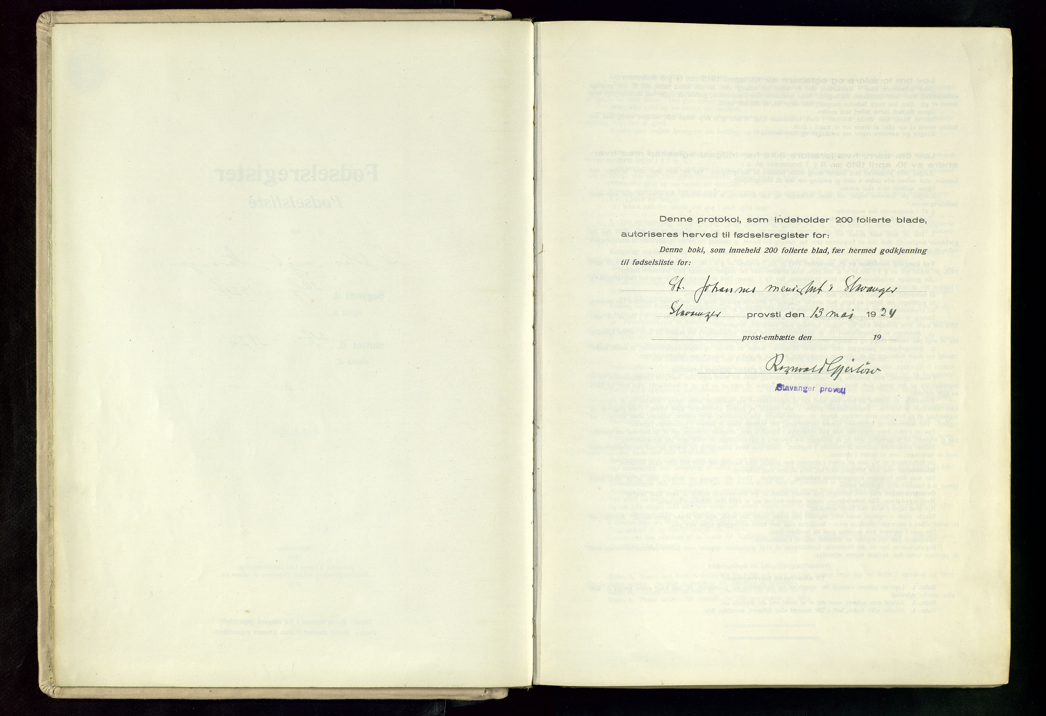 St. Johannes sokneprestkontor, AV/SAST-A-101814/002/A/L0003: Birth register no. 3, 1924-1930