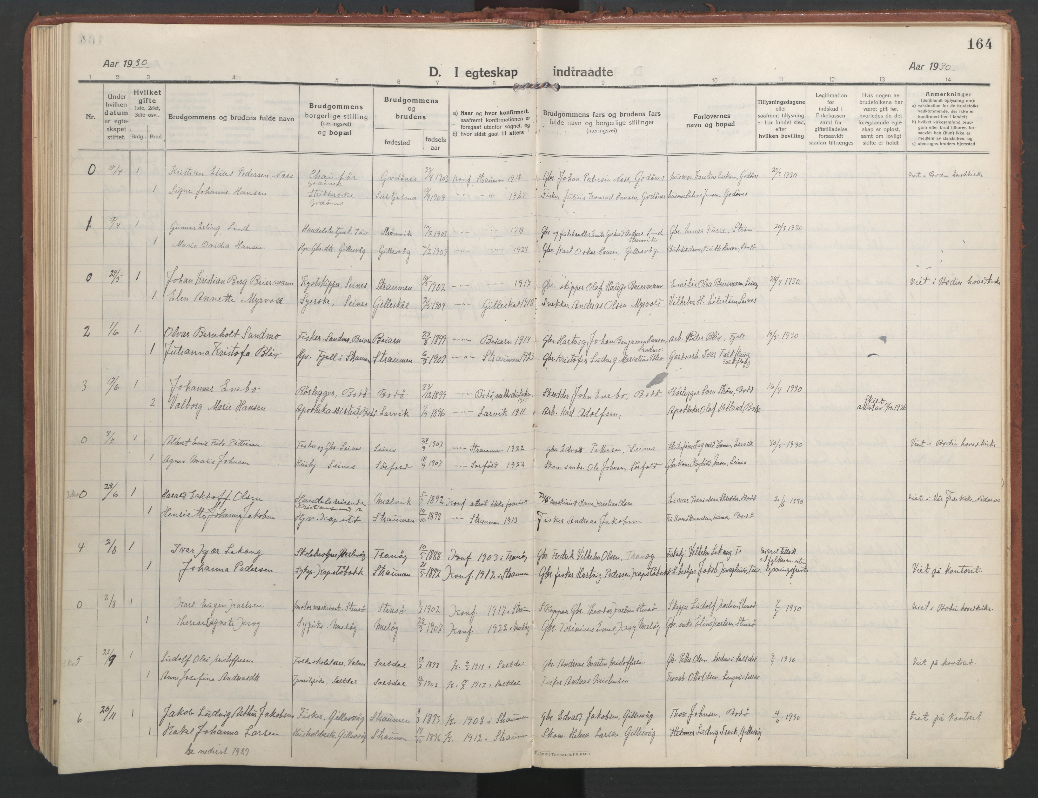 Ministerialprotokoller, klokkerbøker og fødselsregistre - Nordland, SAT/A-1459/804/L0086: Parish register (official) no. 804A07, 1916-1935, p. 164