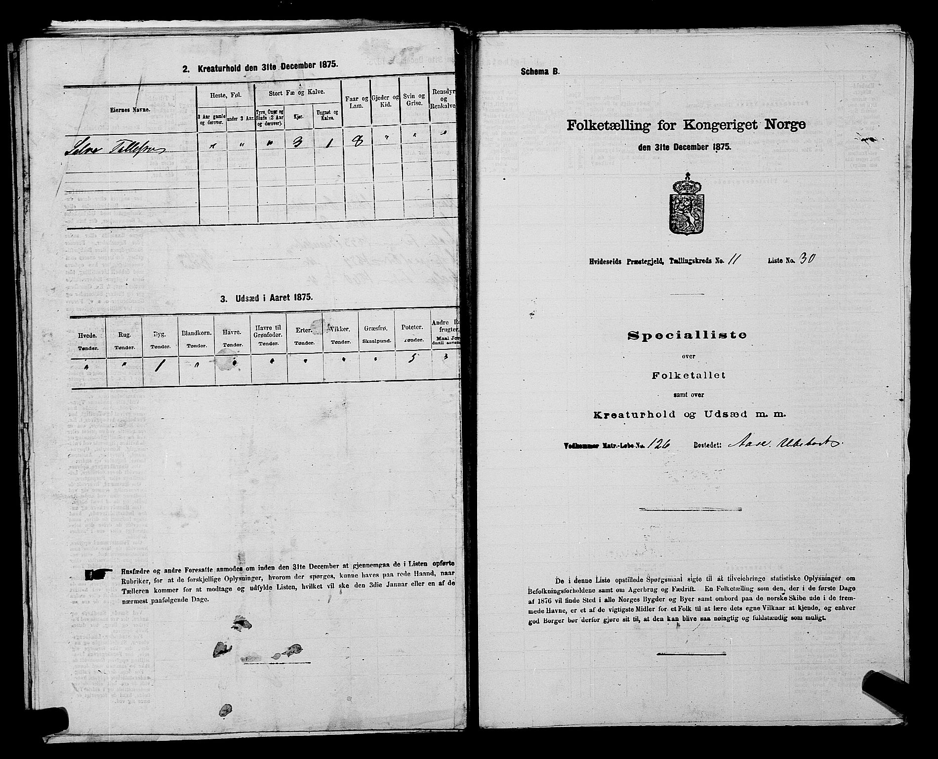 SAKO, 1875 census for 0829P Kviteseid, 1875, p. 946