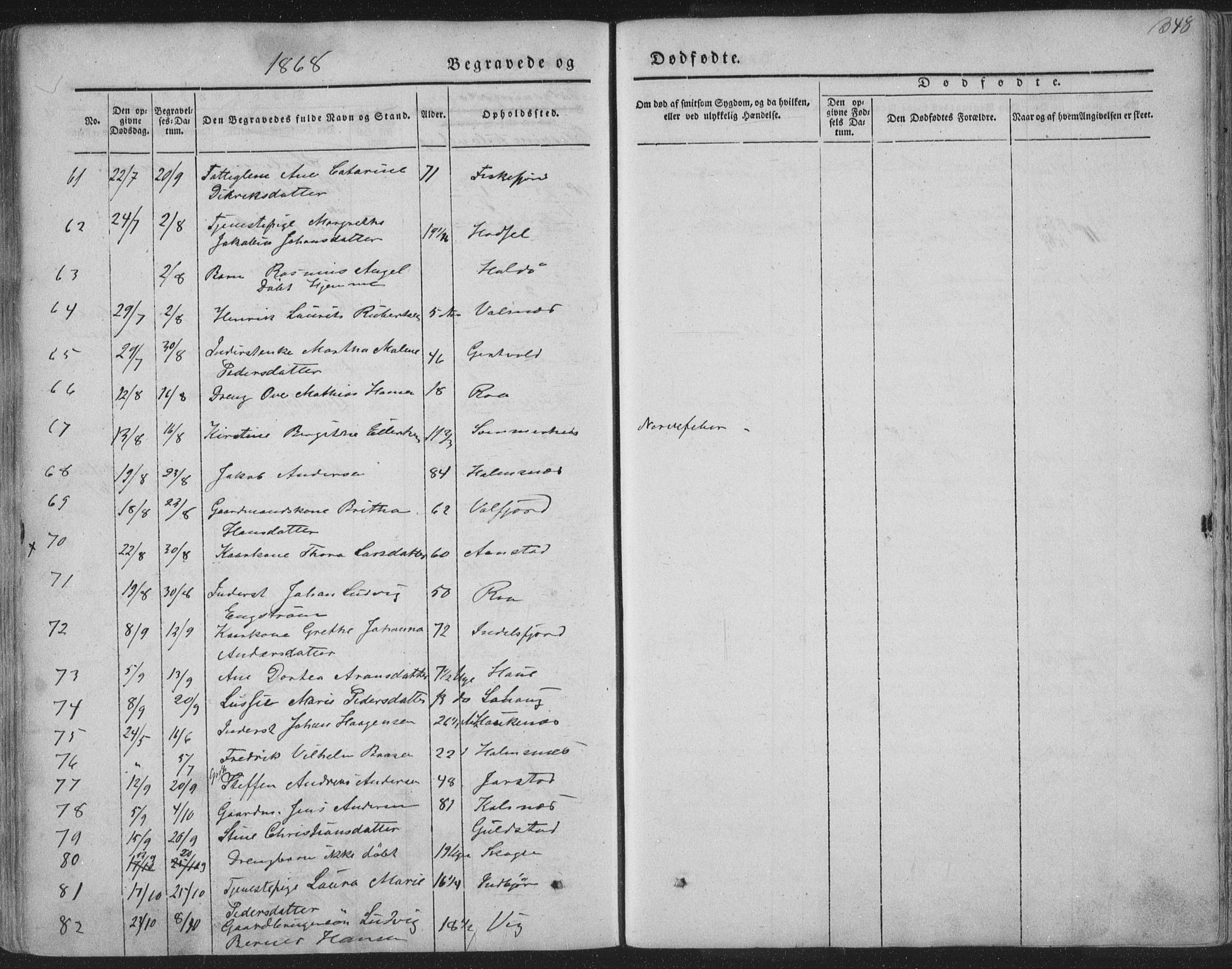 Ministerialprotokoller, klokkerbøker og fødselsregistre - Nordland, AV/SAT-A-1459/888/L1241: Parish register (official) no. 888A07, 1849-1869, p. 348