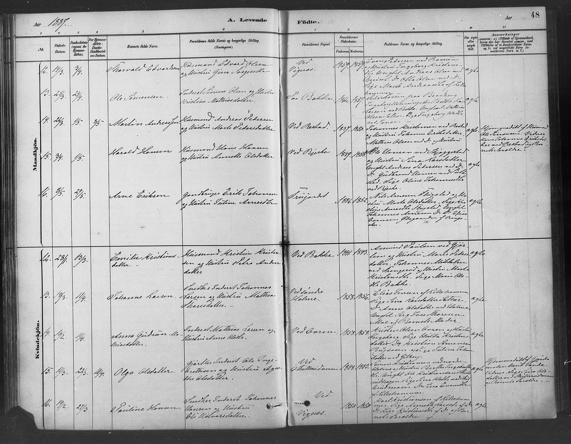 Fåberg prestekontor, AV/SAH-PREST-086/H/Ha/Haa/L0009: Parish register (official) no. 9, 1879-1898, p. 48