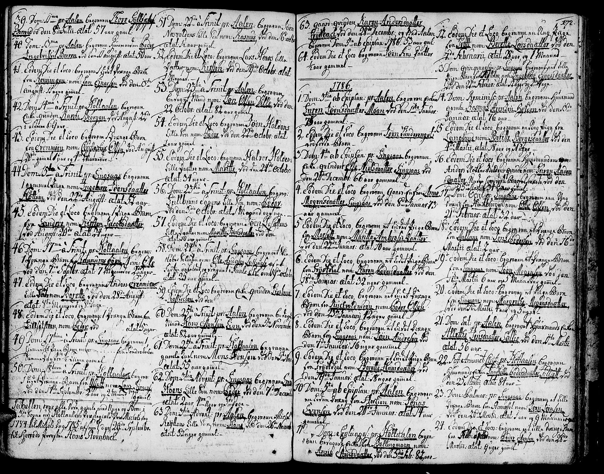 Ministerialprotokoller, klokkerbøker og fødselsregistre - Sør-Trøndelag, SAT/A-1456/685/L0952: Parish register (official) no. 685A01, 1745-1804, p. 172