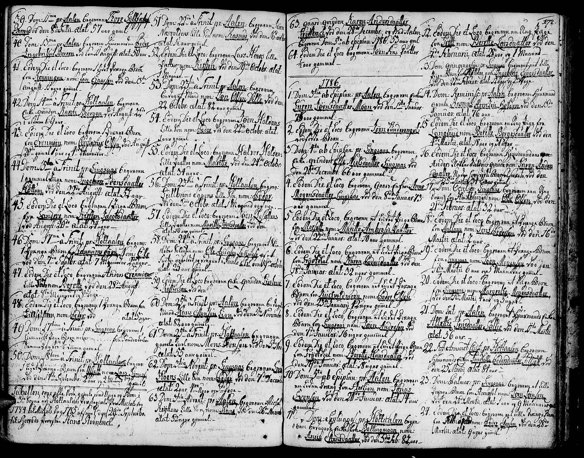 Ministerialprotokoller, klokkerbøker og fødselsregistre - Sør-Trøndelag, AV/SAT-A-1456/685/L0952: Parish register (official) no. 685A01, 1745-1804, p. 172