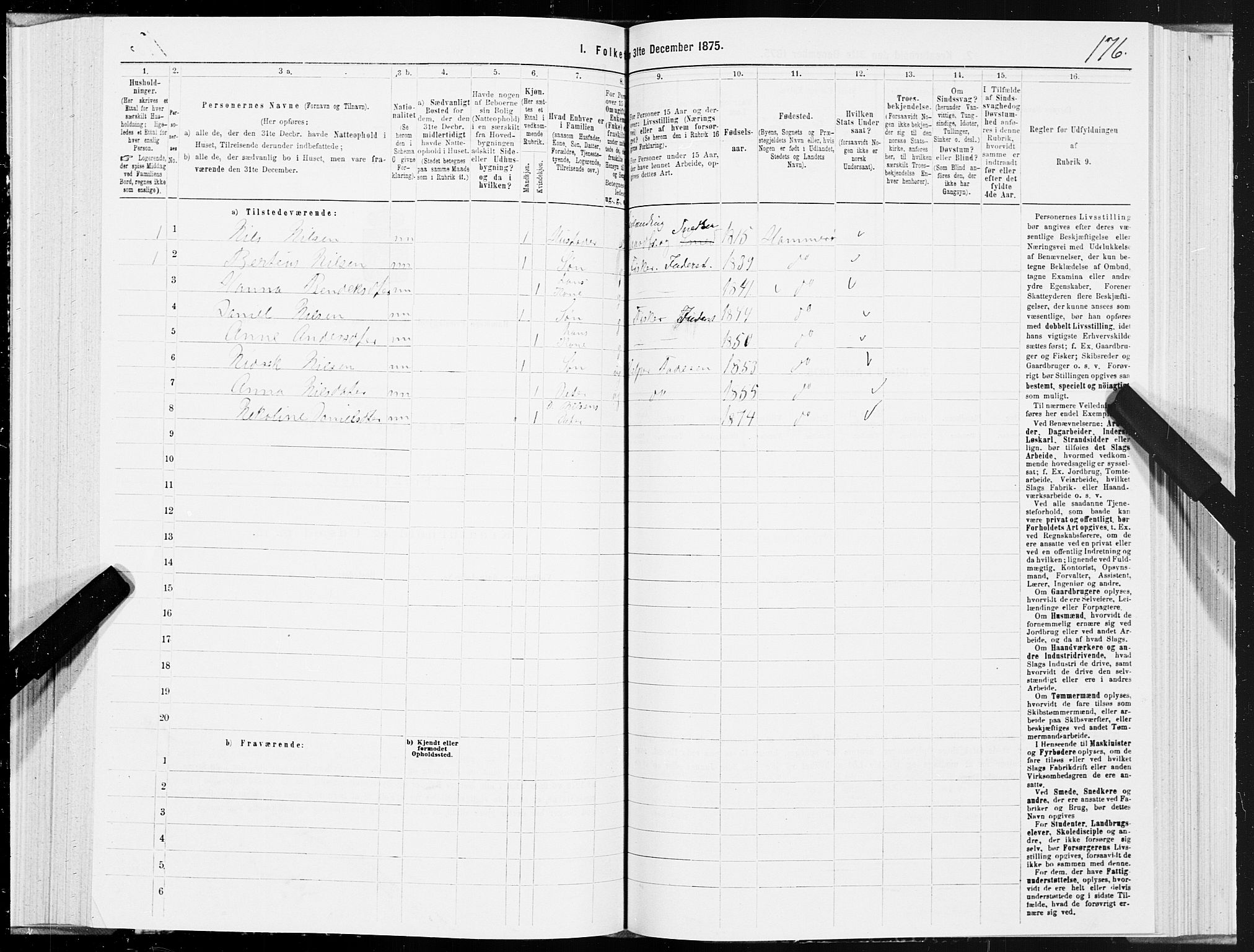 SAT, 1875 census for 1849P Hamarøy, 1875, p. 2176