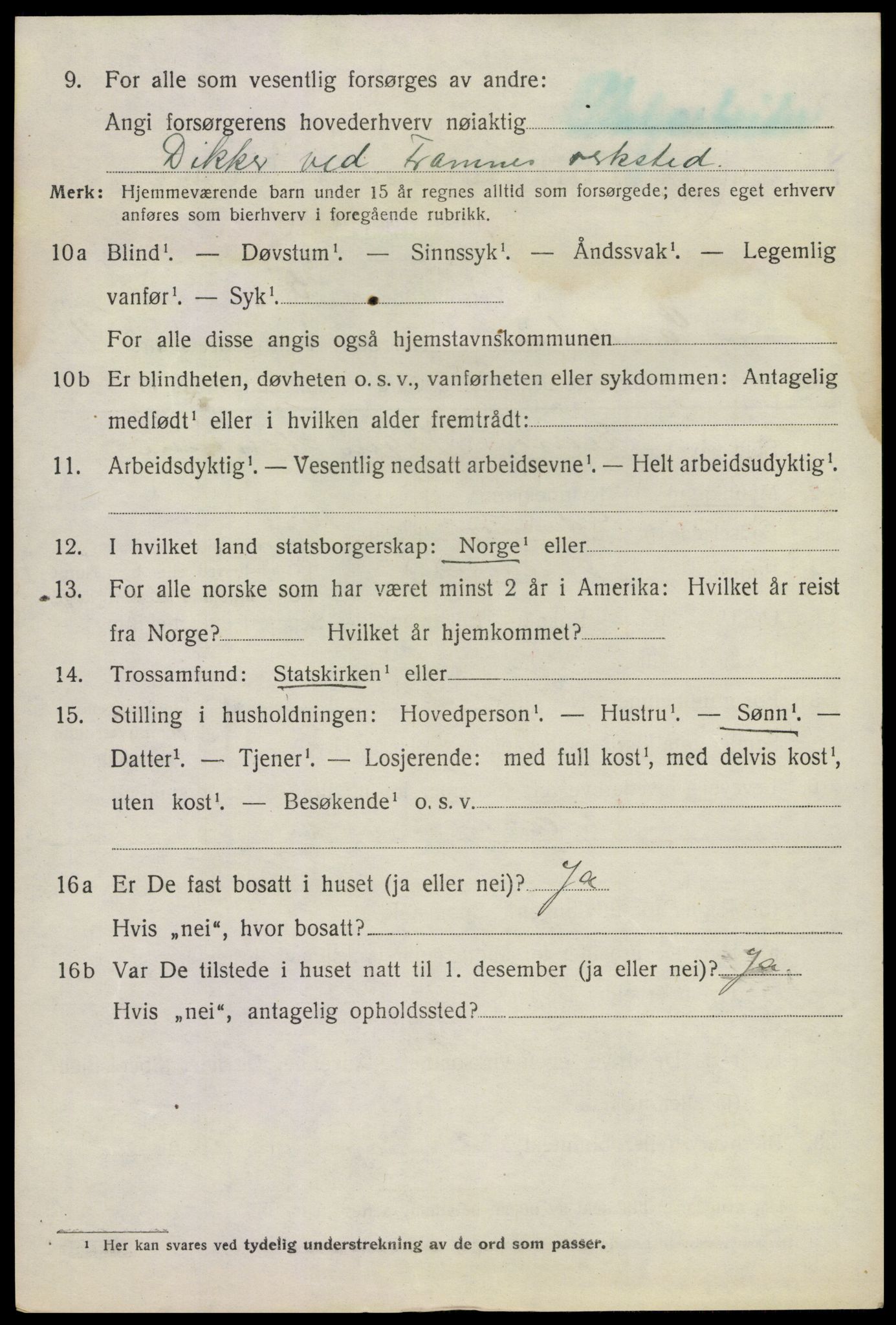 SAKO, 1920 census for Sandeherred, 1920, p. 15909