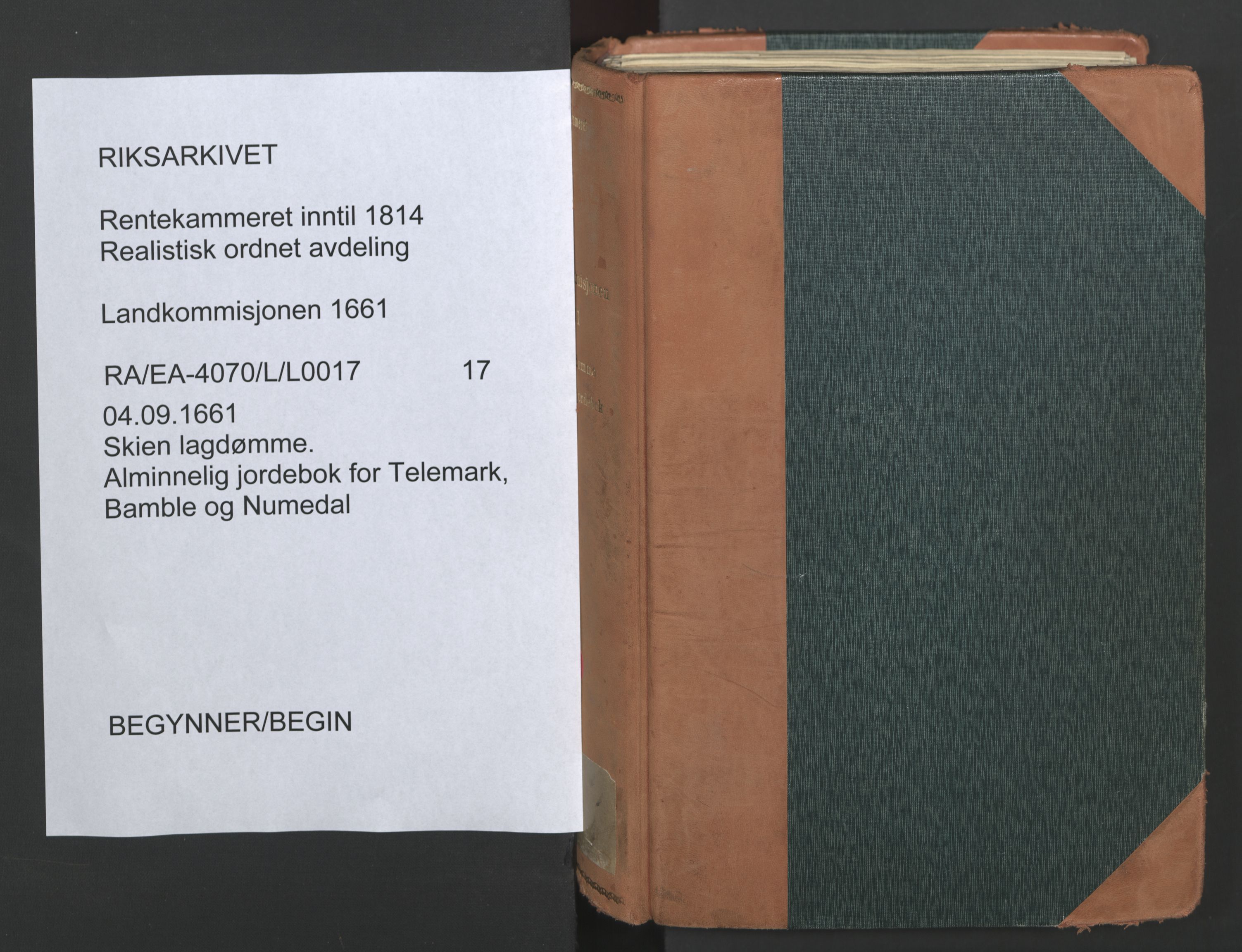 Rentekammeret inntil 1814, Realistisk ordnet avdeling, AV/RA-EA-4070/L/L0017: Skien lagdømme. Alminnelig jordebok for Telemark, Bamble og Numedal, 1661