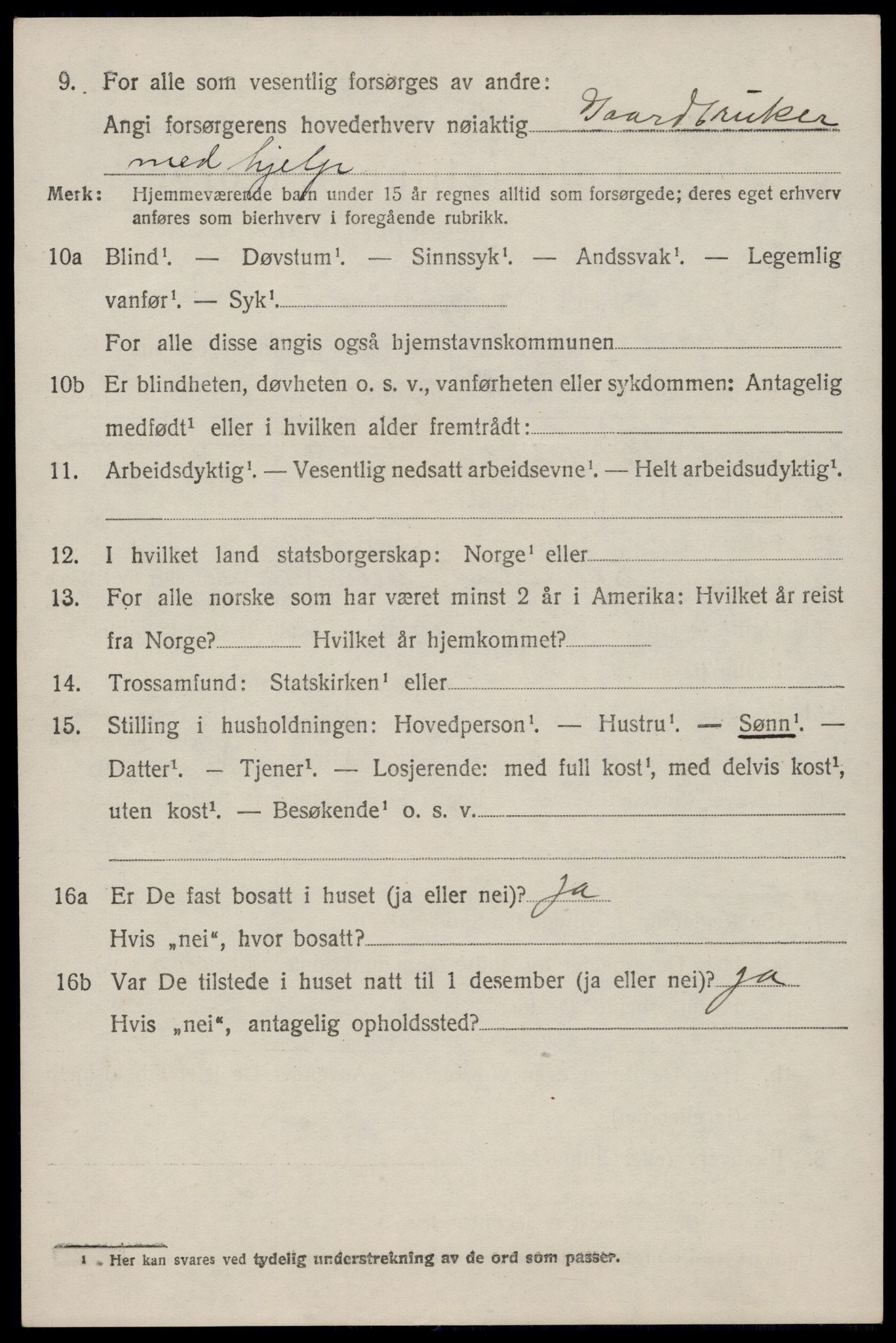 SAST, 1920 census for Sokndal, 1920, p. 4202