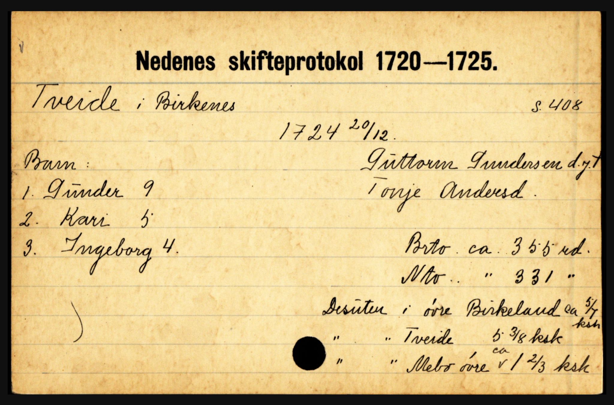 Nedenes sorenskriveri før 1824, AV/SAK-1221-0007/H, p. 31483