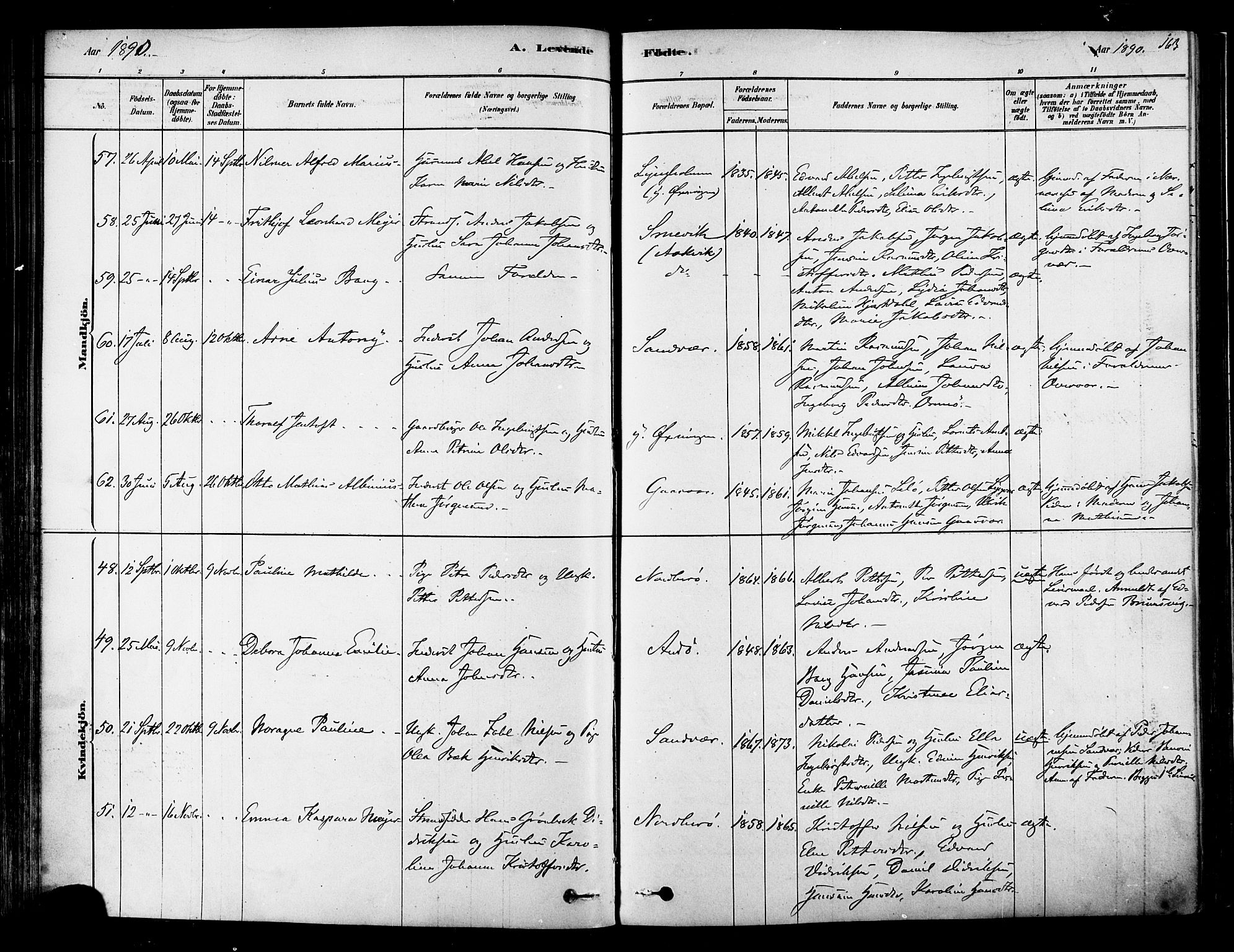Ministerialprotokoller, klokkerbøker og fødselsregistre - Nordland, SAT/A-1459/834/L0507: Parish register (official) no. 834A05, 1878-1892, p. 163