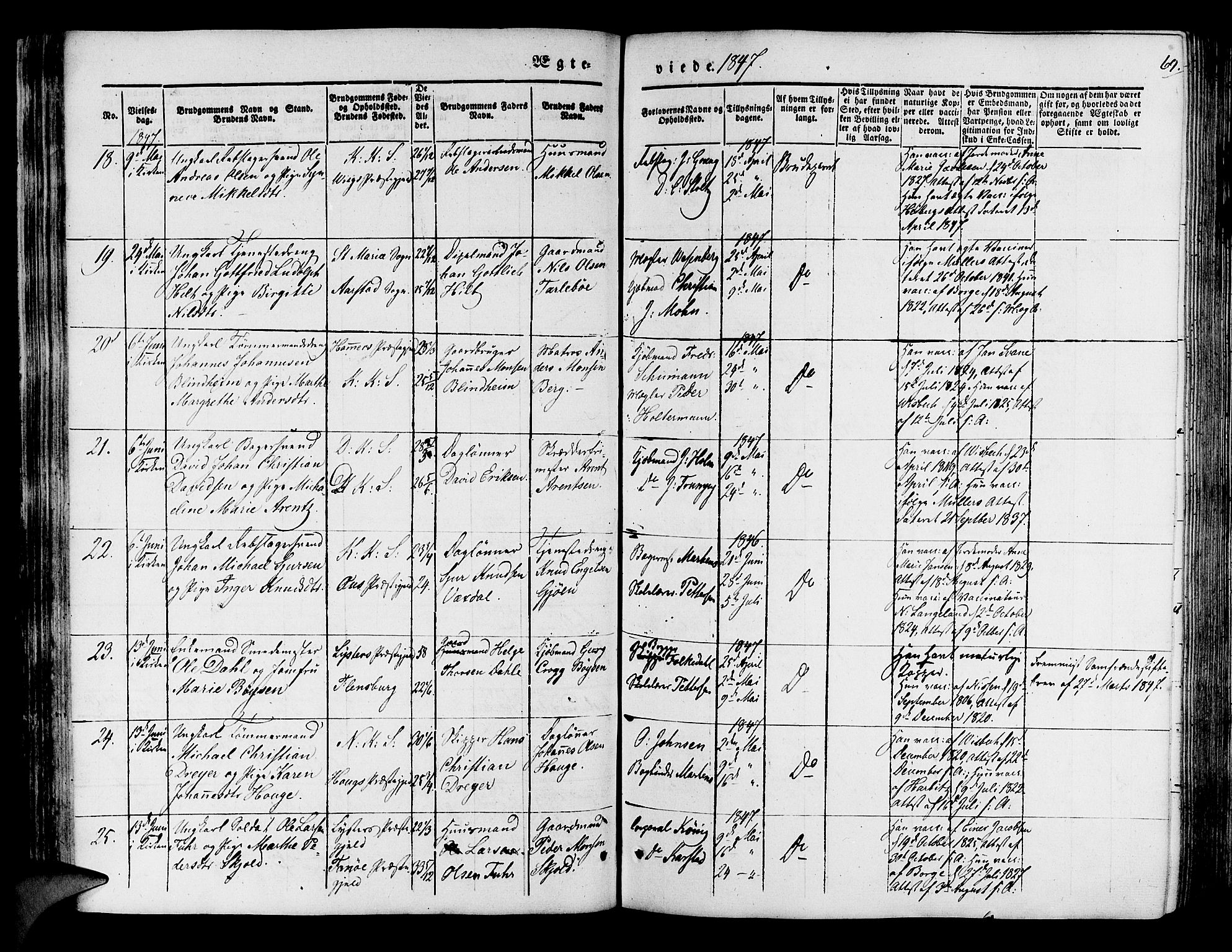 Korskirken sokneprestembete, AV/SAB-A-76101/H/Hab: Parish register (copy) no. D 1, 1840-1867, p. 69