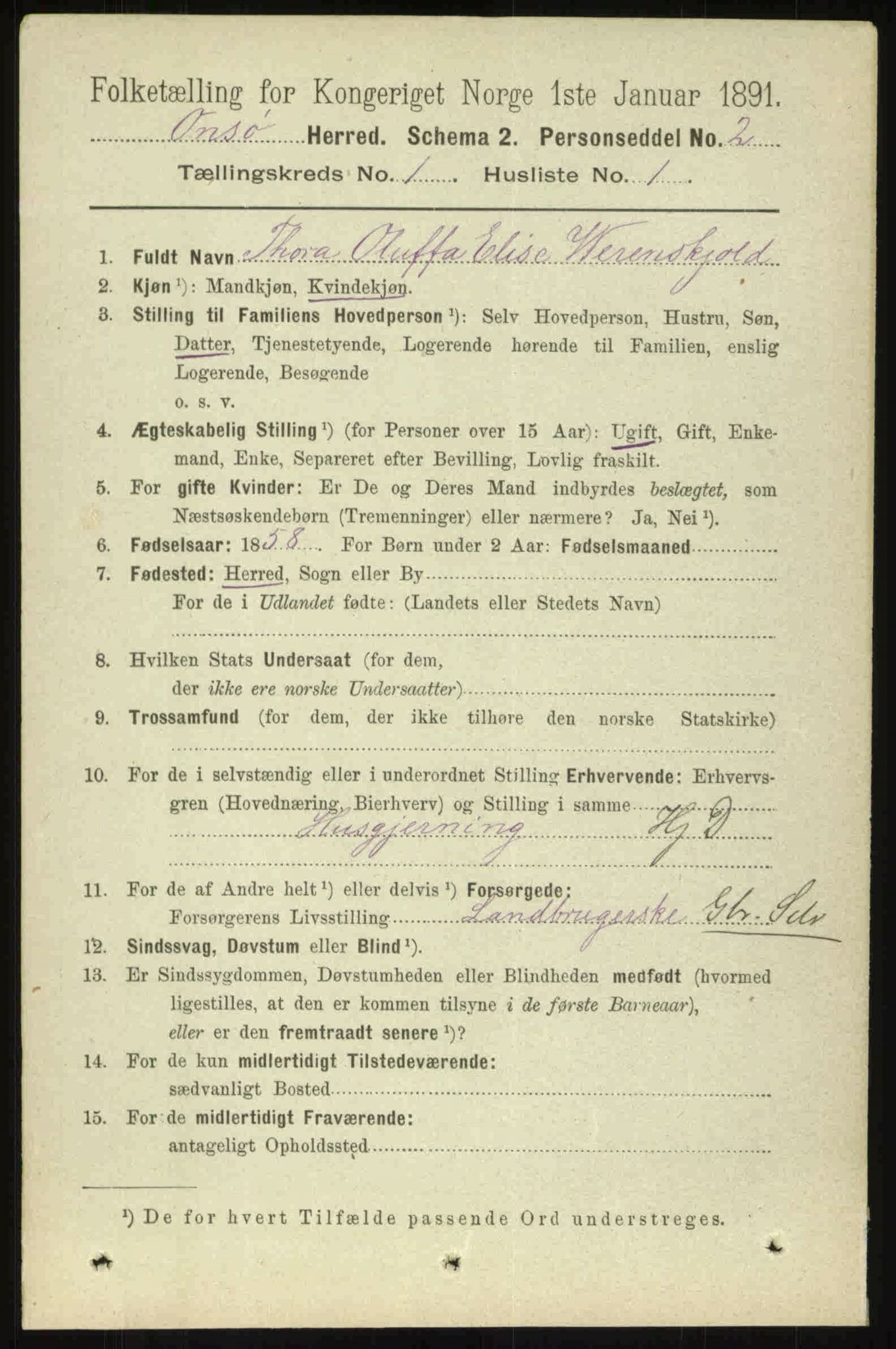 RA, 1891 census for 0134 Onsøy, 1891, p. 230