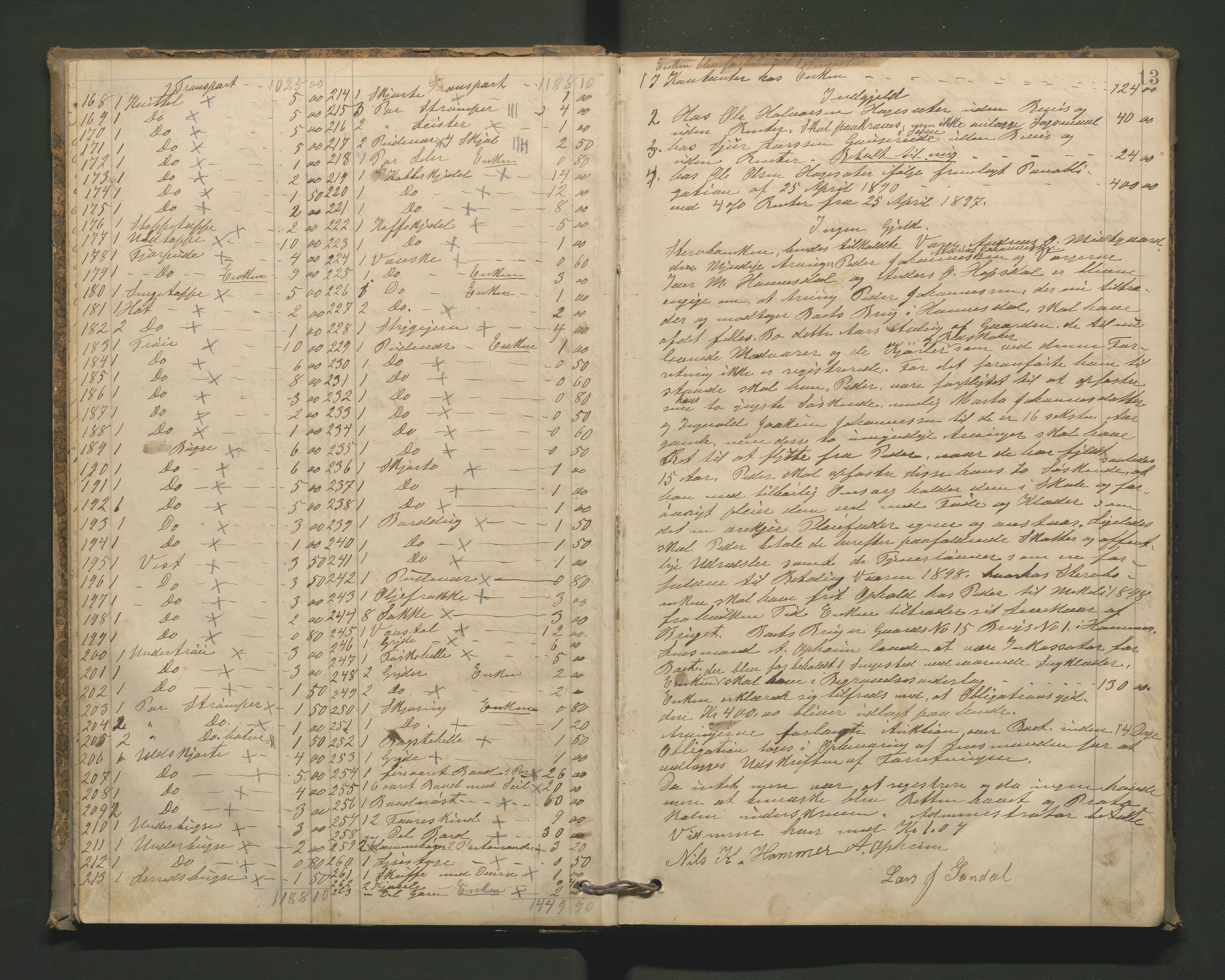 Lensmannen i Hamre, AV/SAB-A-32601/0006/L0002: Registreringsprotokoll, 1896-1904, p. 12b-13a