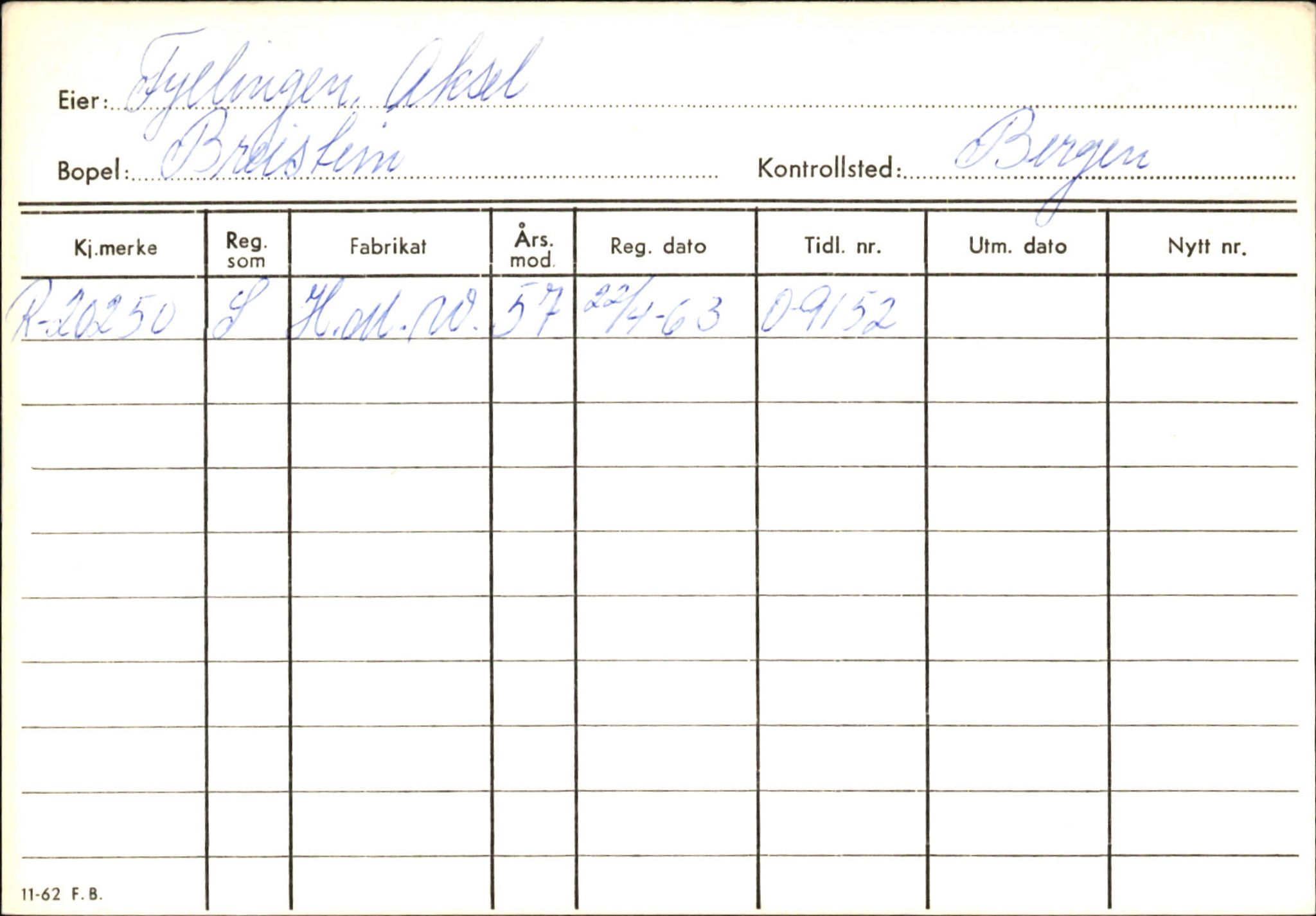 Statens vegvesen, Hordaland vegkontor, AV/SAB-A-5201/2/Ha/L0015: R-eierkort F-G, 1920-1971, p. 64