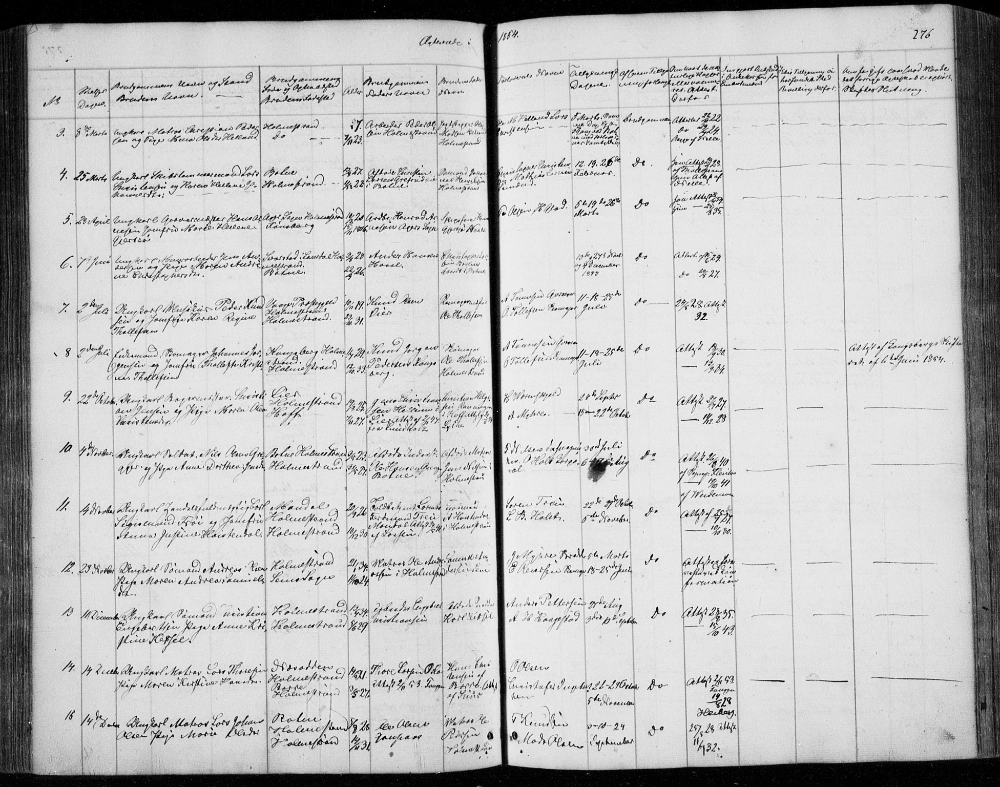 Holmestrand kirkebøker, AV/SAKO-A-346/F/Fa/L0002: Parish register (official) no. 2, 1840-1866, p. 276