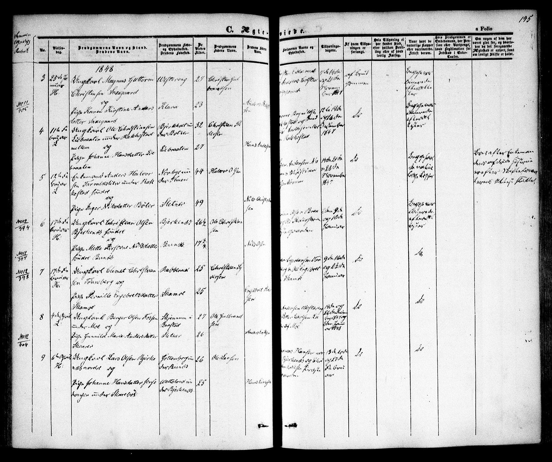 Høland prestekontor Kirkebøker, AV/SAO-A-10346a/F/Fa/L0009: Parish register (official) no. I 9, 1846-1853, p. 195