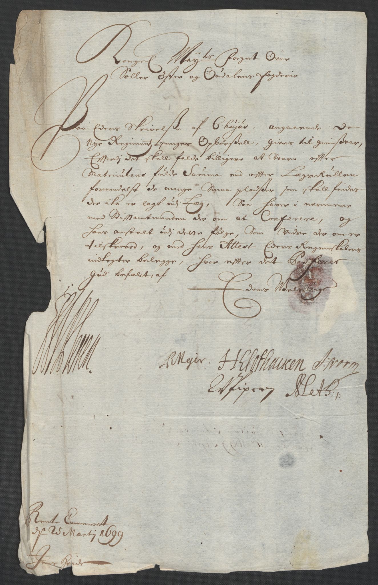 Rentekammeret inntil 1814, Reviderte regnskaper, Fogderegnskap, AV/RA-EA-4092/R13/L0837: Fogderegnskap Solør, Odal og Østerdal, 1699, p. 192