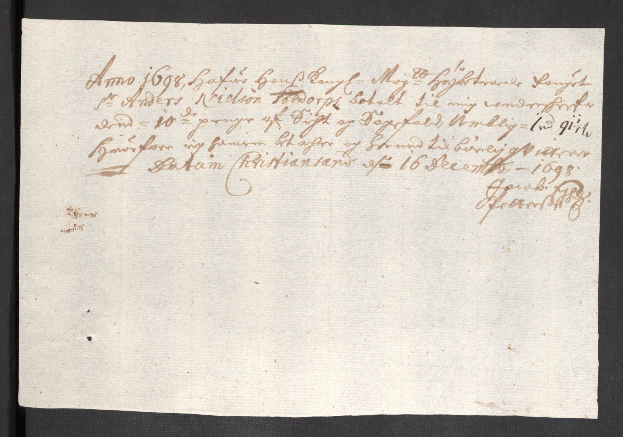 Rentekammeret inntil 1814, Reviderte regnskaper, Fogderegnskap, RA/EA-4092/R43/L2547: Fogderegnskap Lista og Mandal, 1698-1699, p. 67
