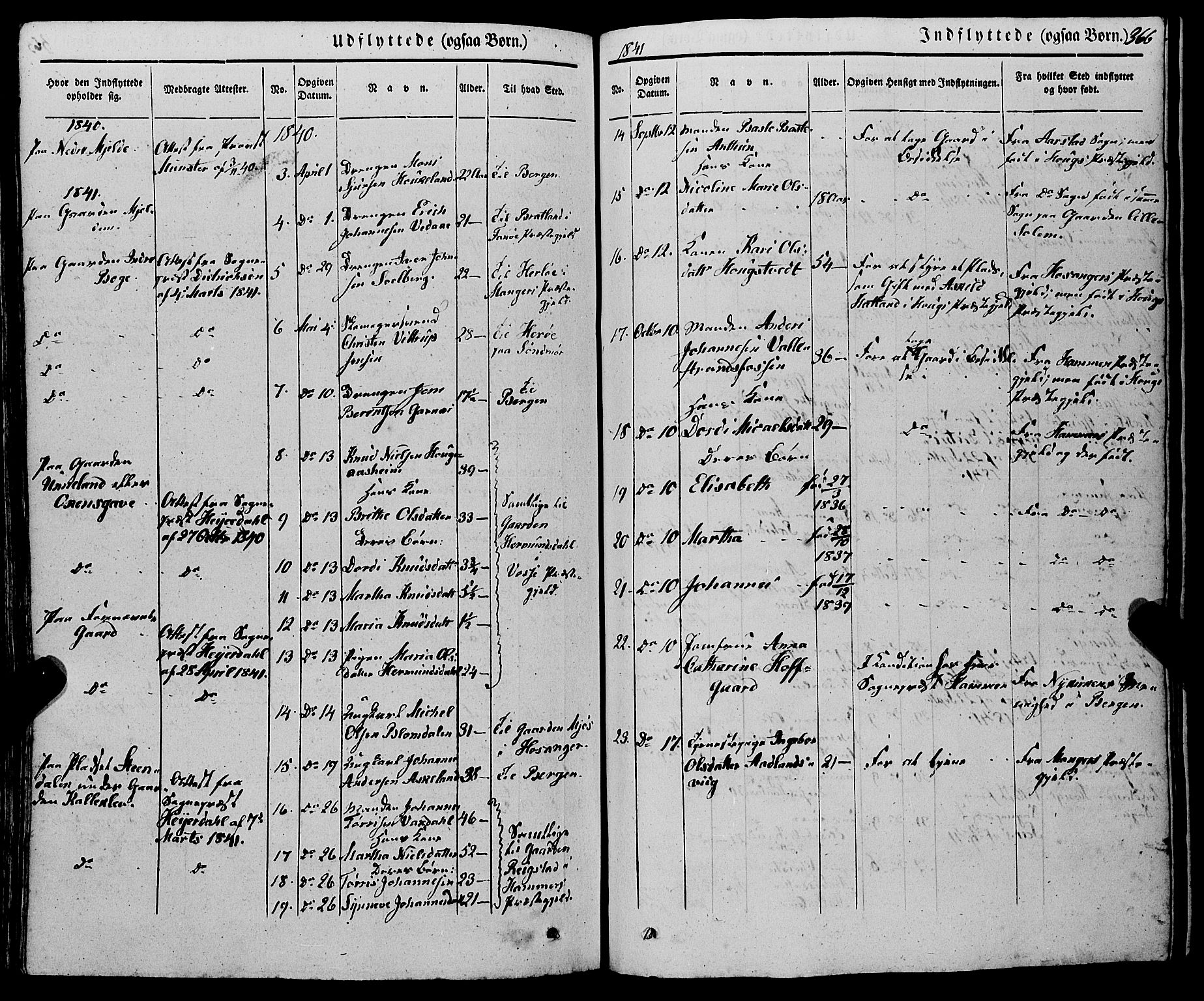 Haus sokneprestembete, SAB/A-75601/H/Haa: Parish register (official) no. A 15, 1838-1847, p. 366